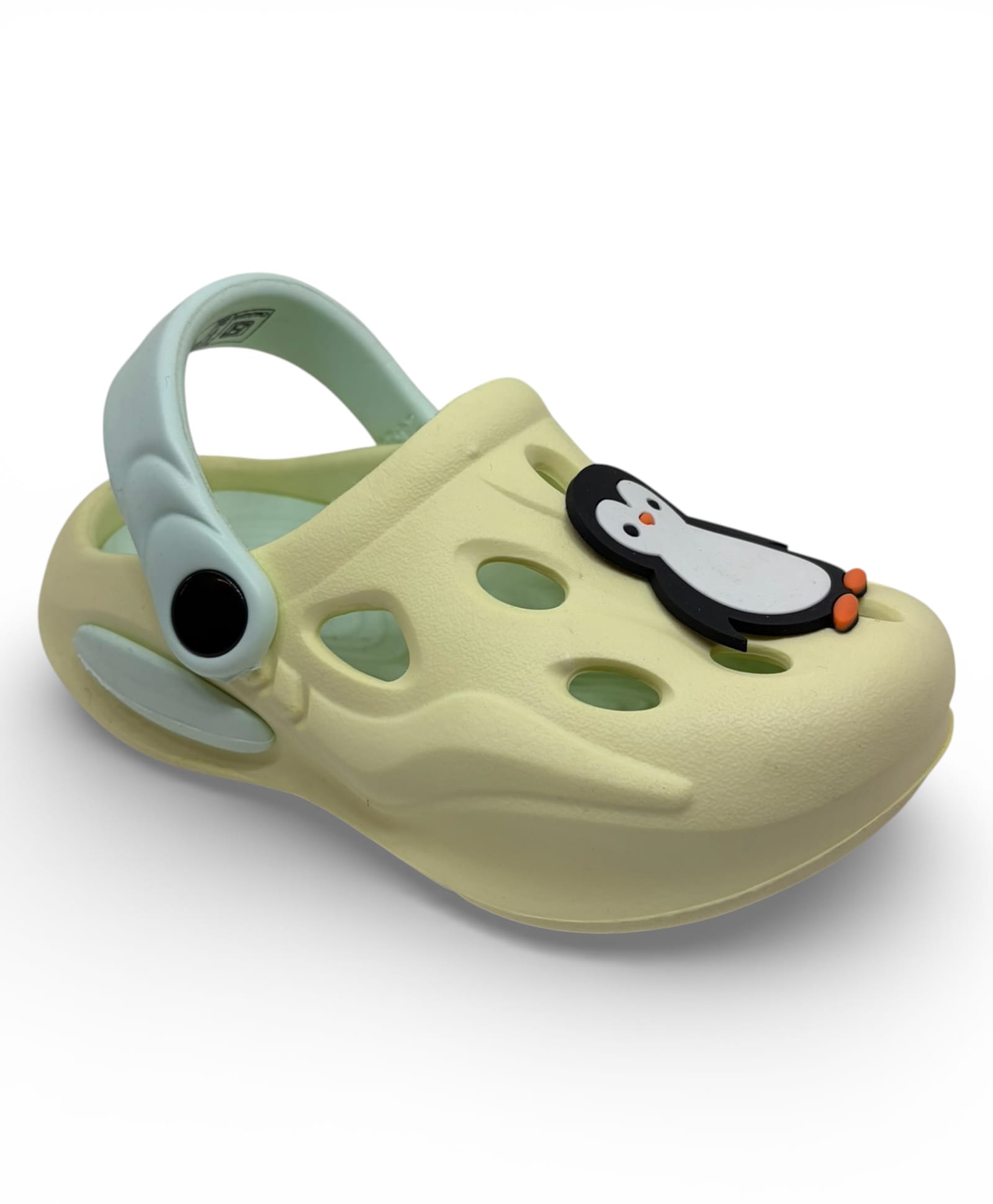 Lil Lollipop Penguin Applique Detailed Perforated Anti Slip Slingback Clogs - Yellow-picture-24
