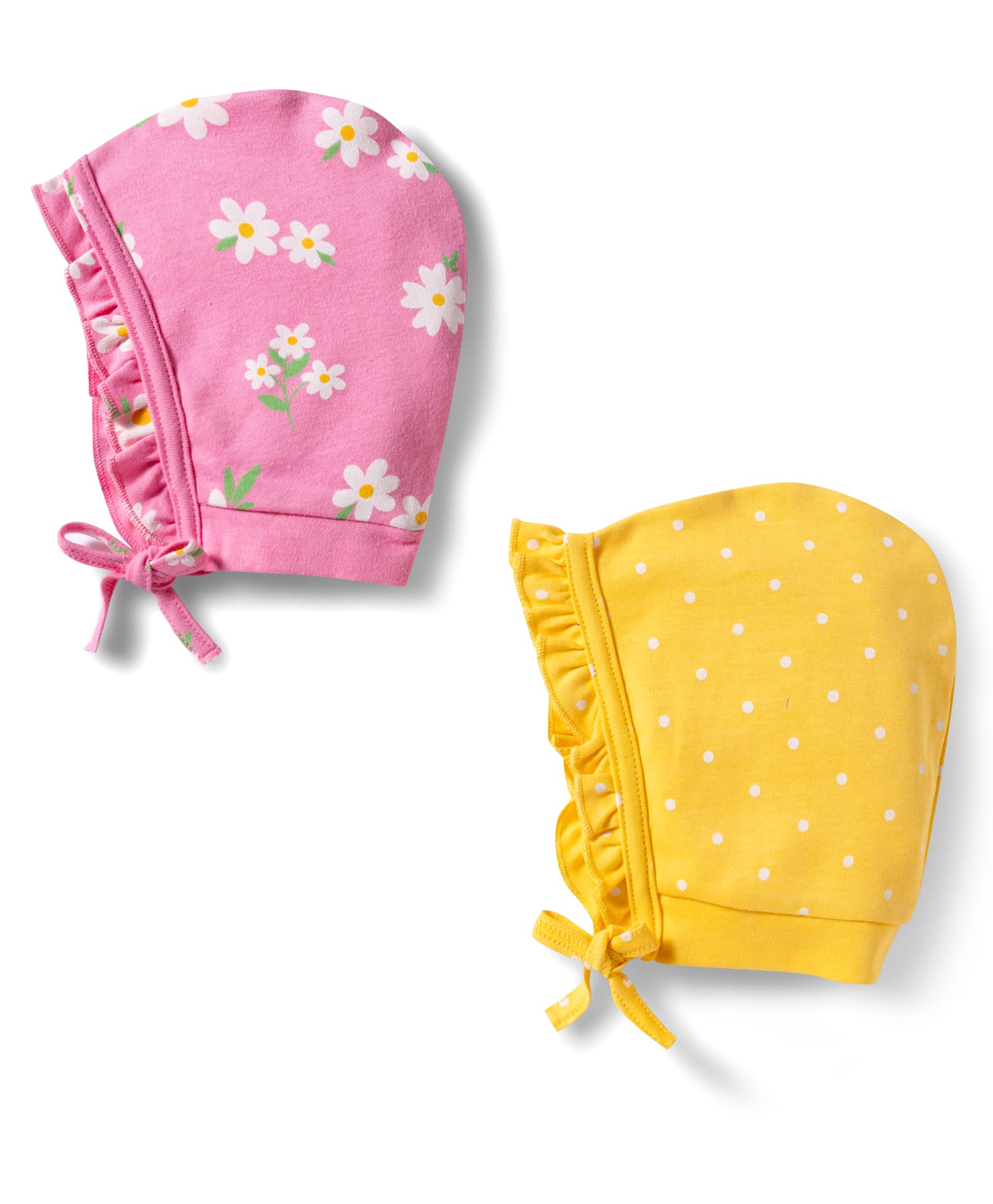 Babyhug 100% Cotton Knit Floral & Polka Dots Printed Caps With Knot Pack Of 2 Multicolor - Diameter 10 cm-picture-15