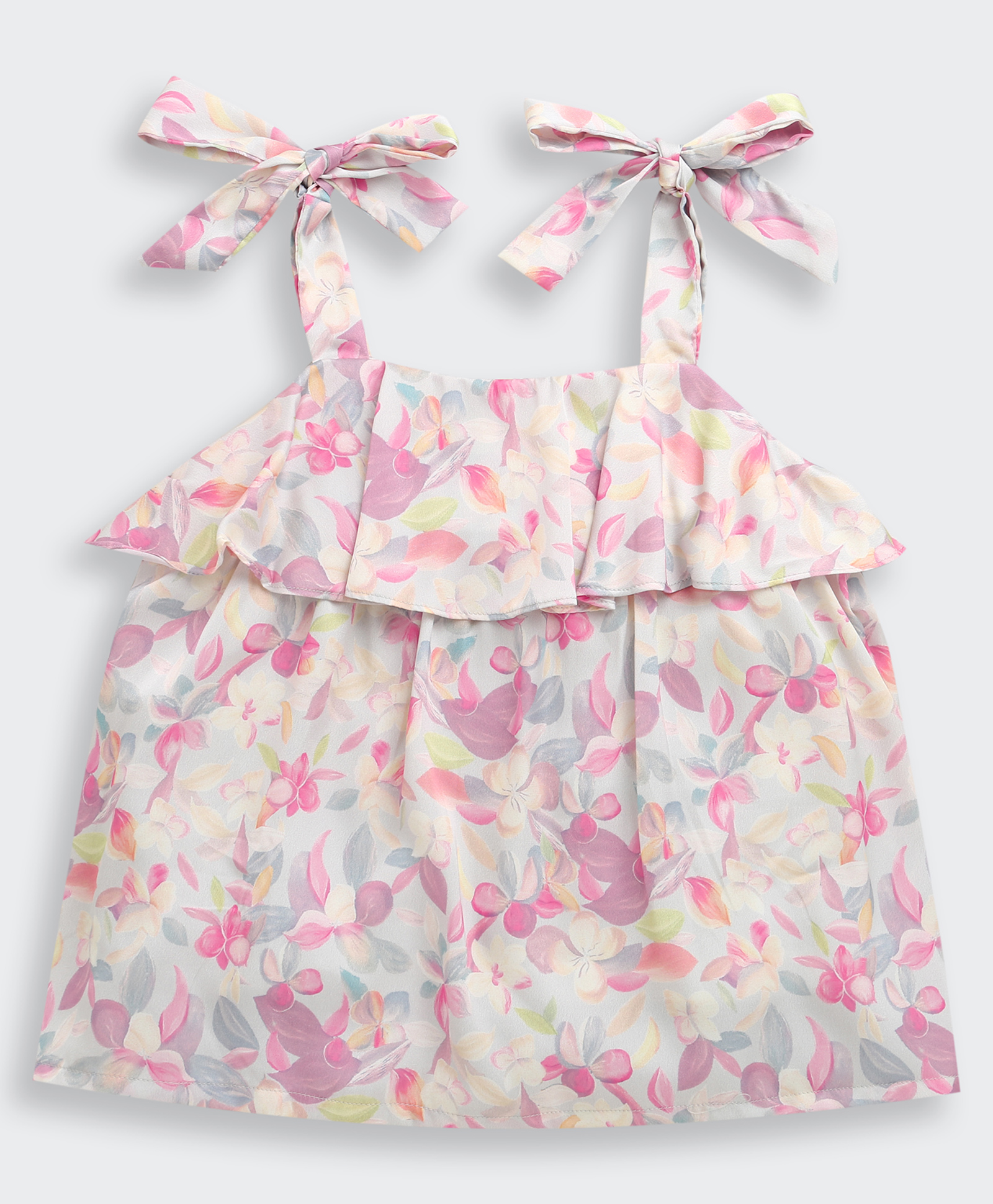 Tiny Girl Woven Sleeveless Floral Printed Top - Pink-picture-28