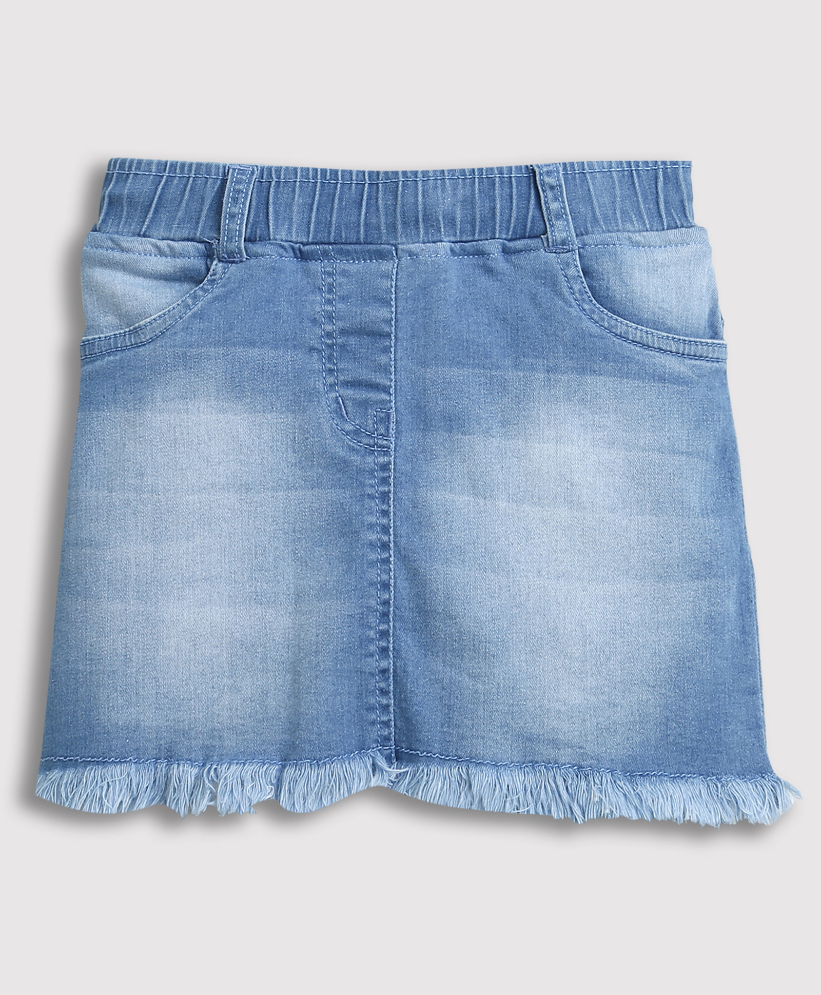 Tiny Girl Cotton Woven Mild Washed Skirt - Light Blue-picture-33