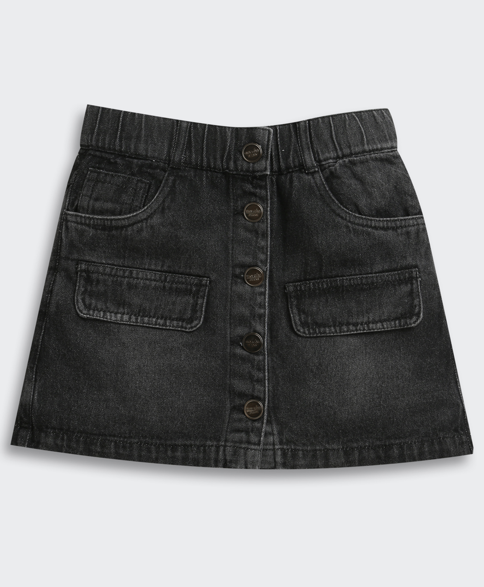 Tiny Girl Cotton Woven Solid Skirt - Black-picture-34