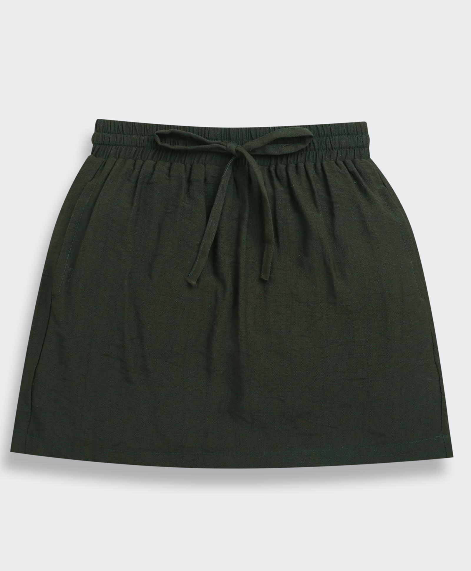 Tiny Girl Woven Solid Skirt - Olive Green-picture-26