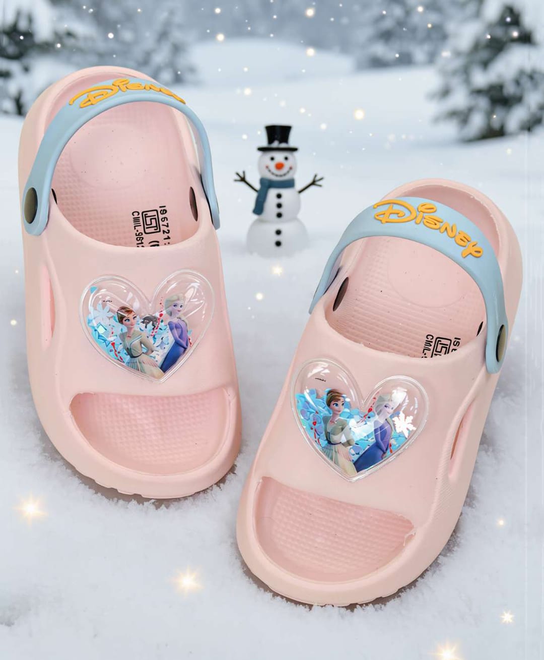 Yellow Bee Disney Frozen Featuring Elsa & Anna Applique Detailed Slingback Sandals - Pink-picture-13