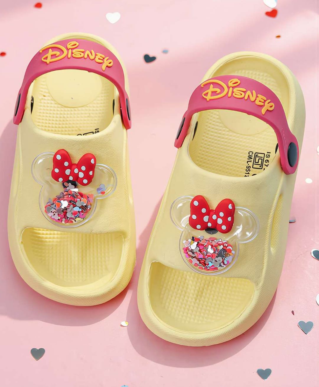 Yellow Bee Disney Mickey Mouse & Friends Featuring Minnie Mouse Bow Applique Detailed Slingback Sandals - Yellow-picture-19