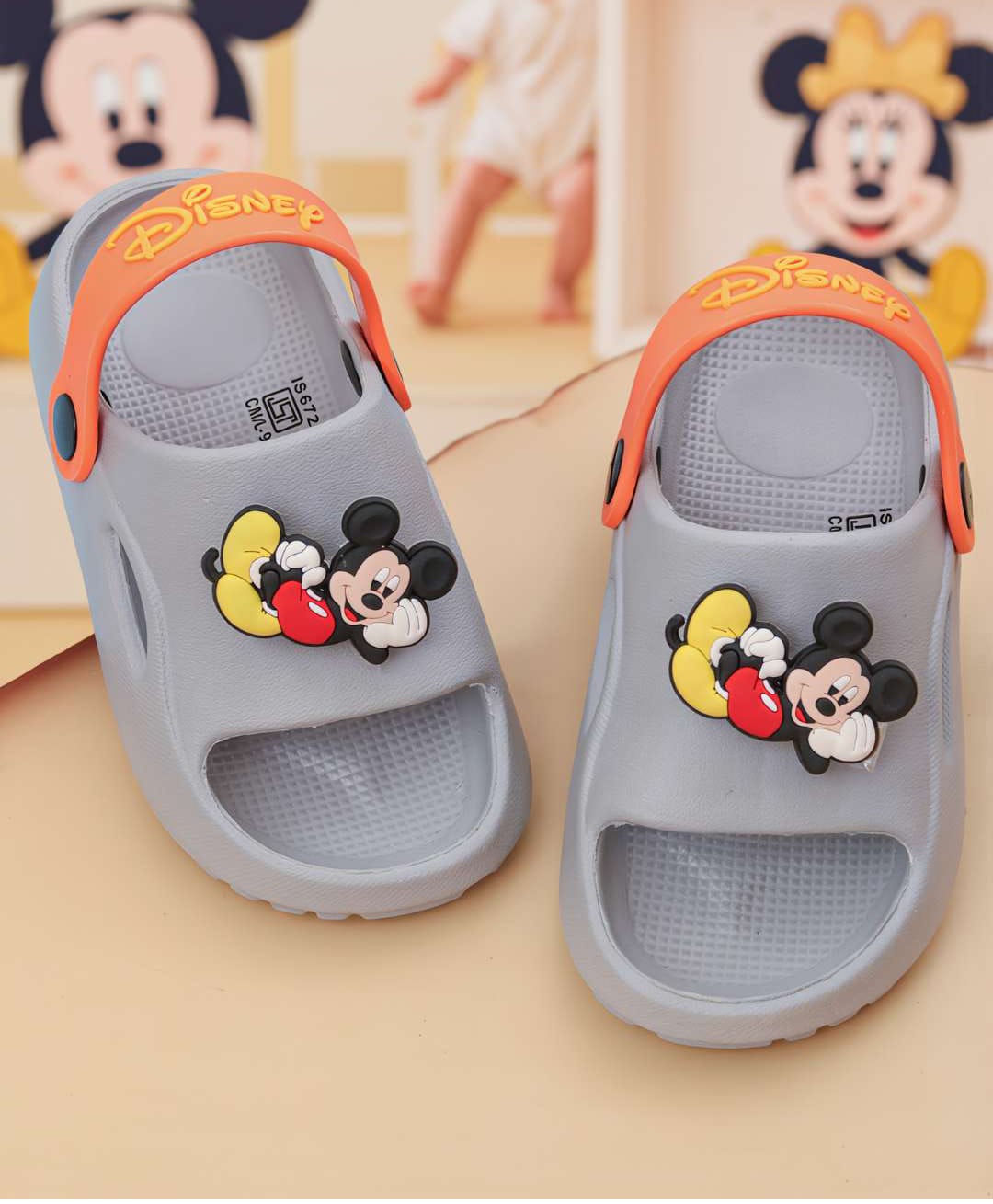 Yellow Bee Disney Mickey & Friends Featuring Character Applique Detailed Slingback Sandals - Grey-image-44
