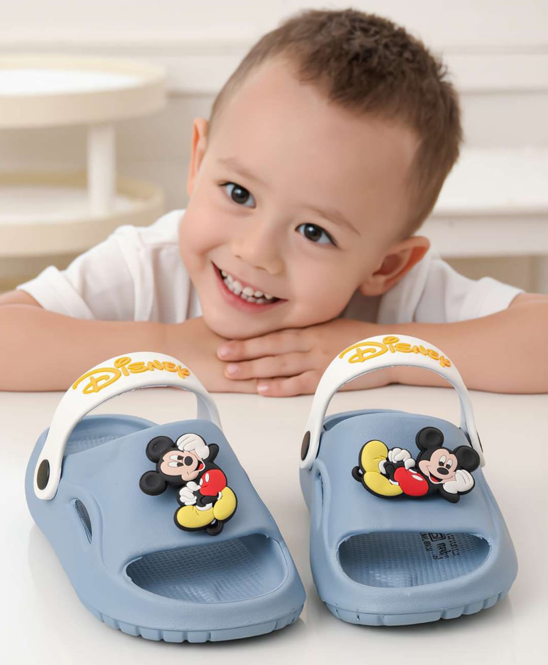 Yellow Bee Disney Mickey & Friends Featuring Character Applique Detailed Slingback Sandals - Blue-picture-15