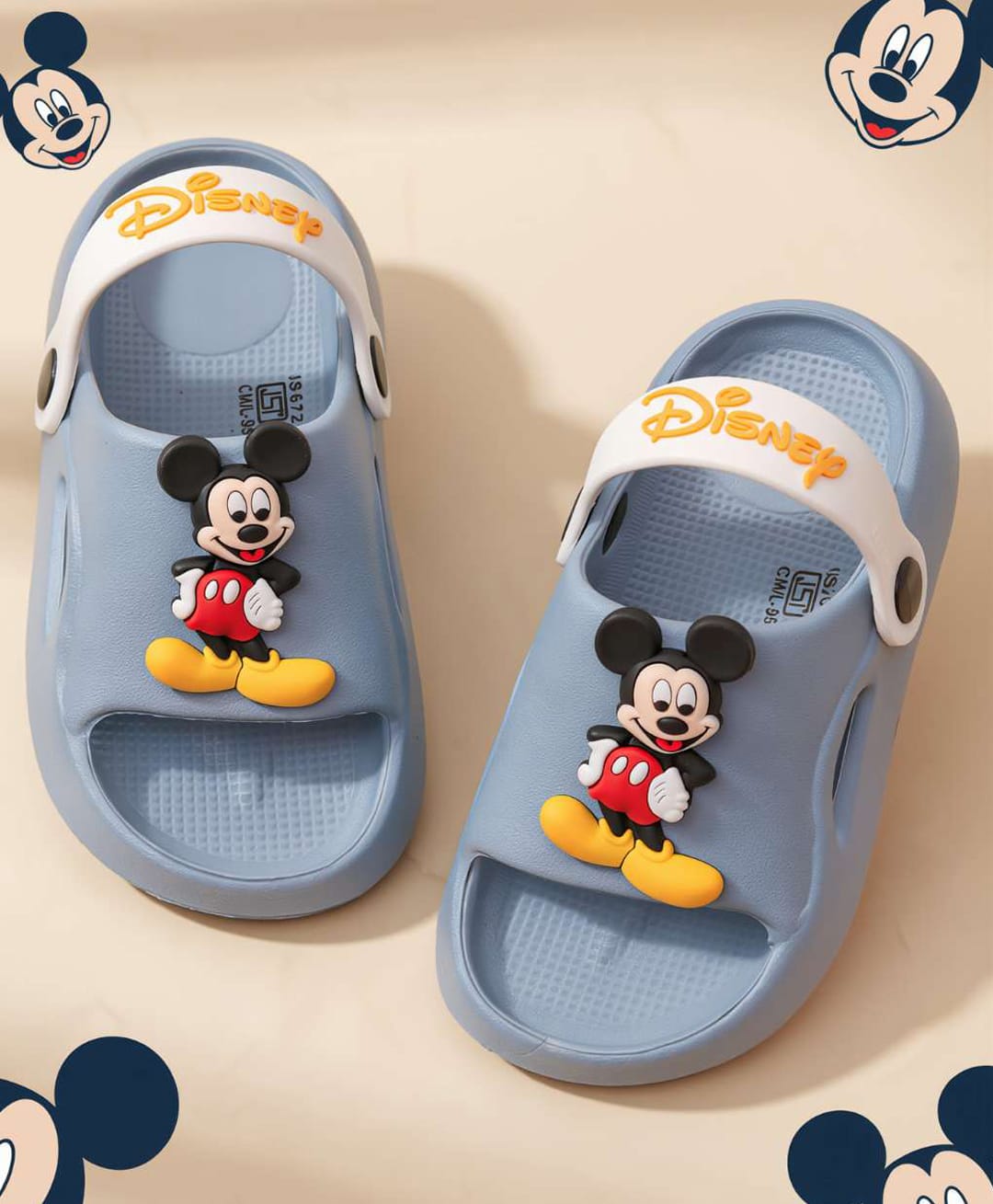 Yellow Bee Disney Mickey & Friends Featuring Character Applique Detailed Slingback Sandals - Blue-picture-30