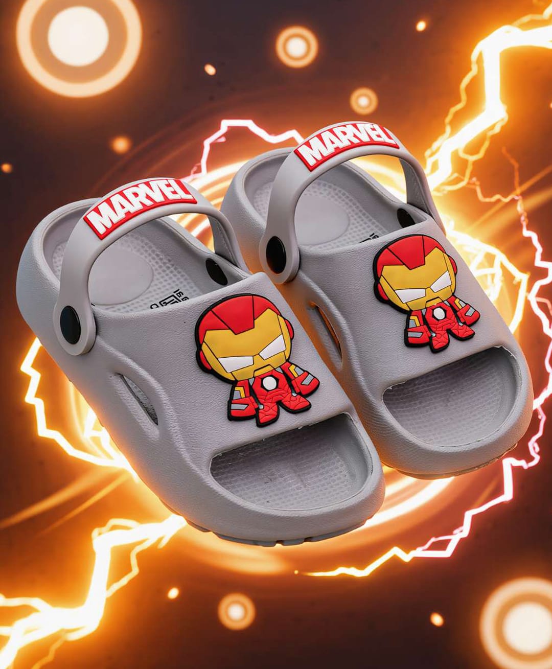 Yellow Bee Marvel Avengers Featuring Iron Man Applique Detailed Slingback Sandals - Grey-image-49