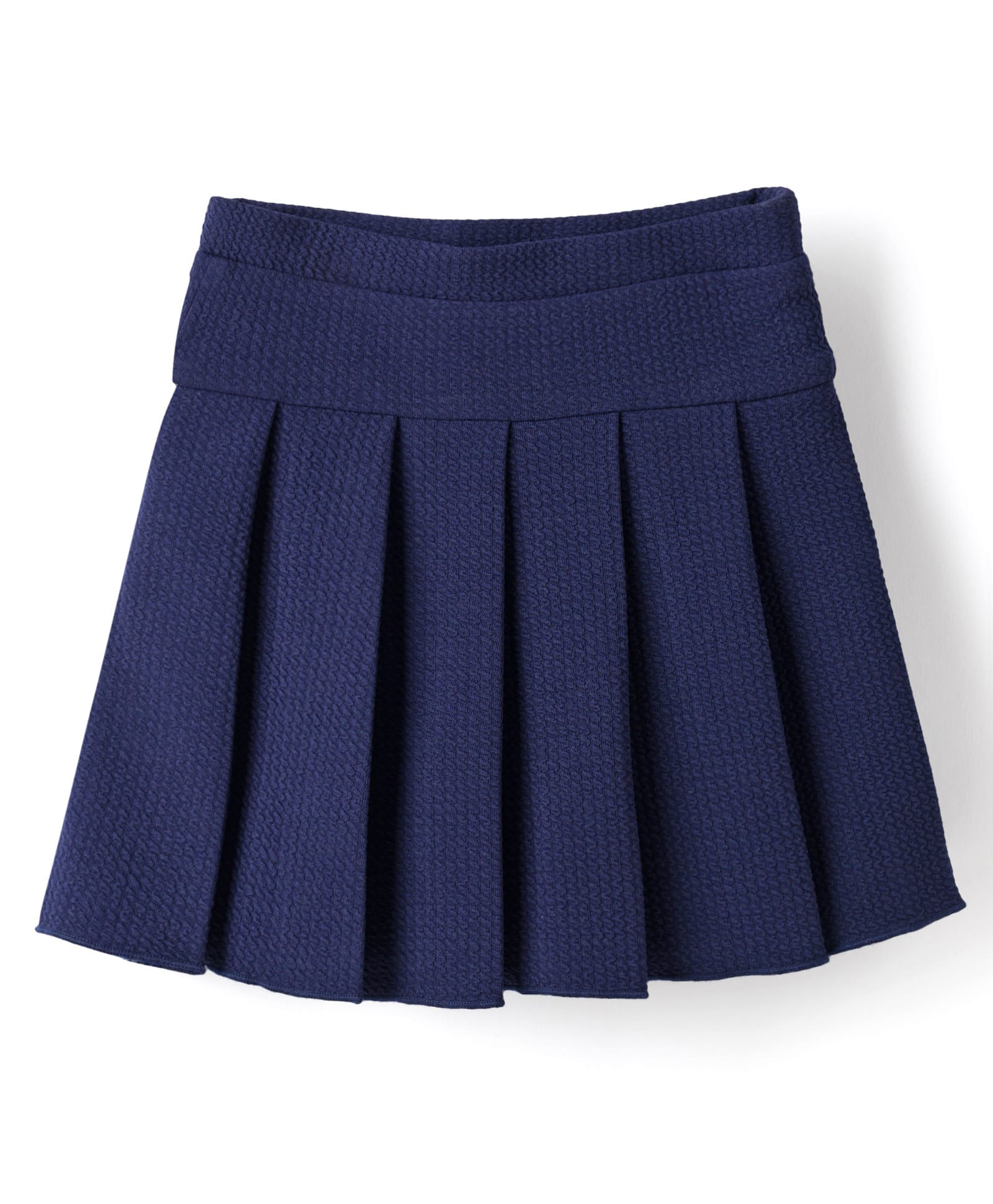 CrayonFlakes Knit Solid Pleated Skirt - Navy-picture-38