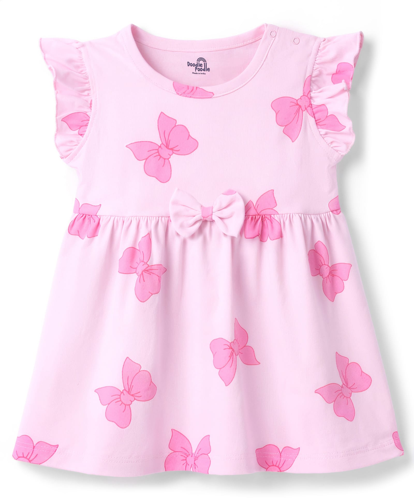 Doodle Poodle Cotton Single Jersey Printed Sleeveless Frock Light Pink 6-9 Months-picture-21