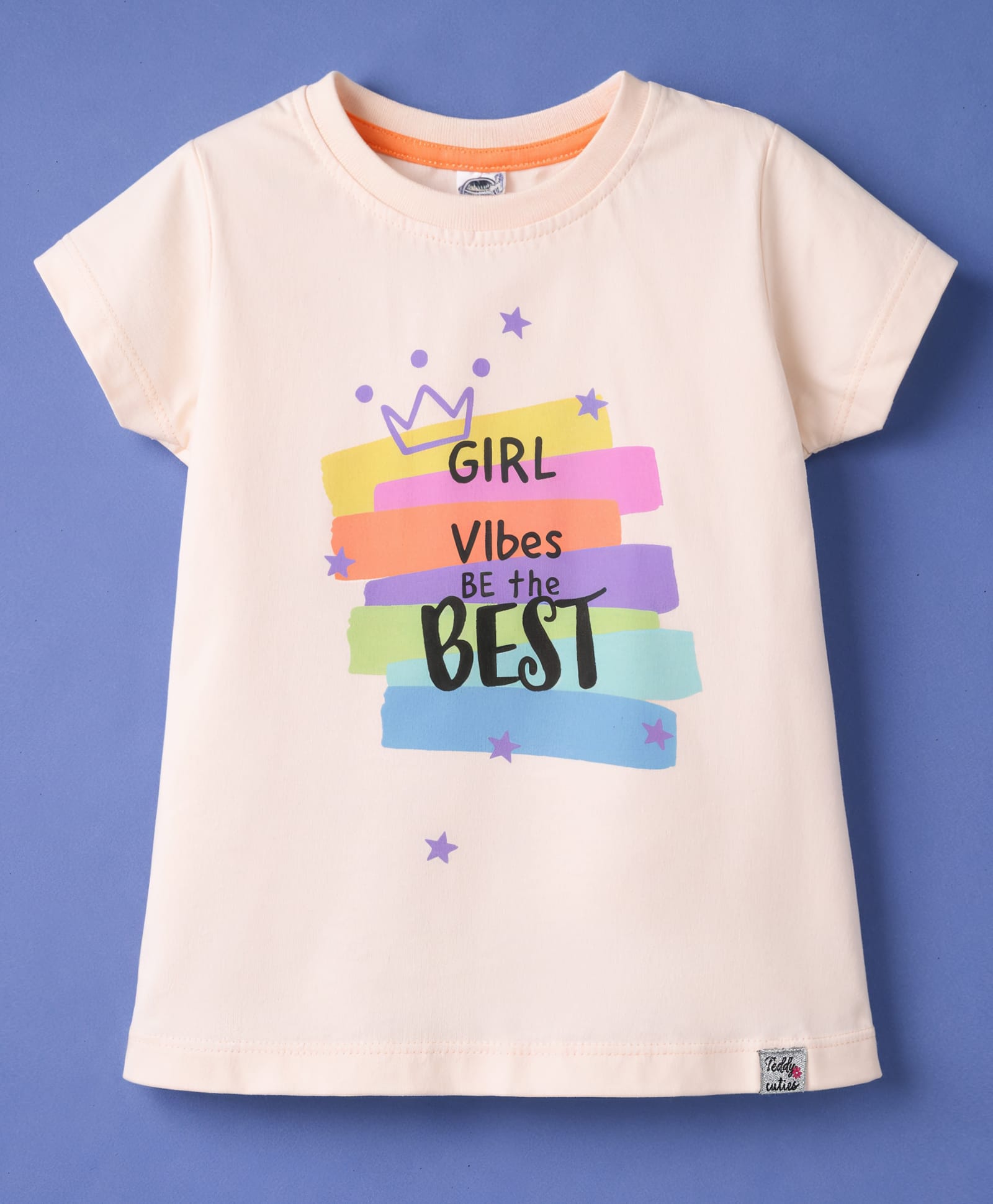 Teddy Sinker Knit Half Sleeves T-Shirt With Graphic Print - Beige-image-38
