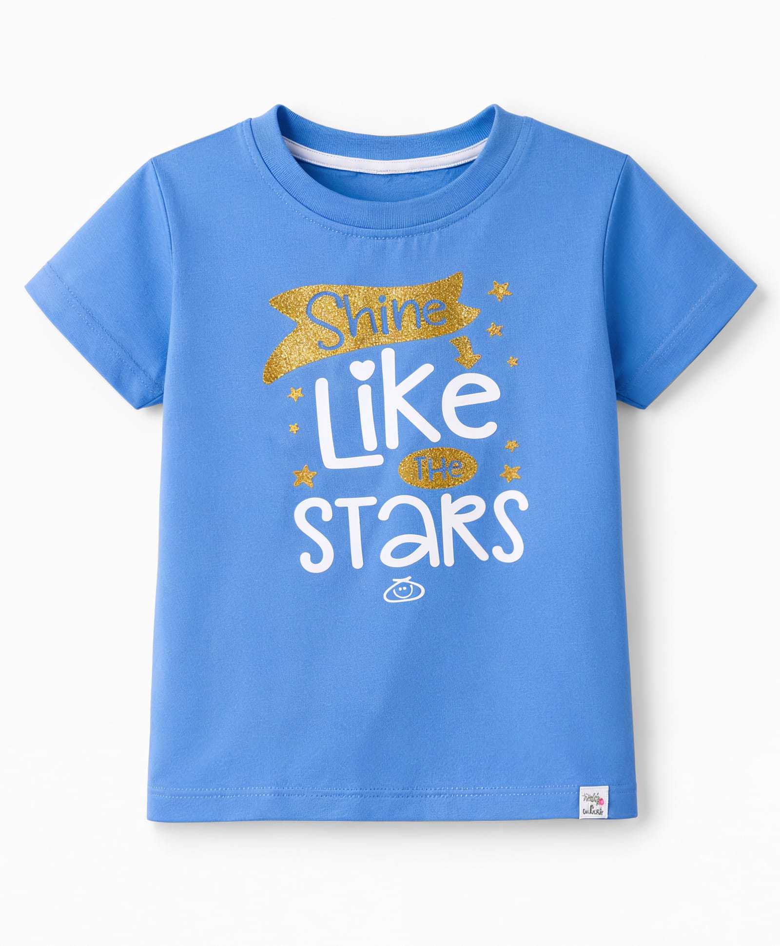 Teddy Sinker Knit Half Sleeves T-Shirt With Text Print - Royal Blue-picture-16