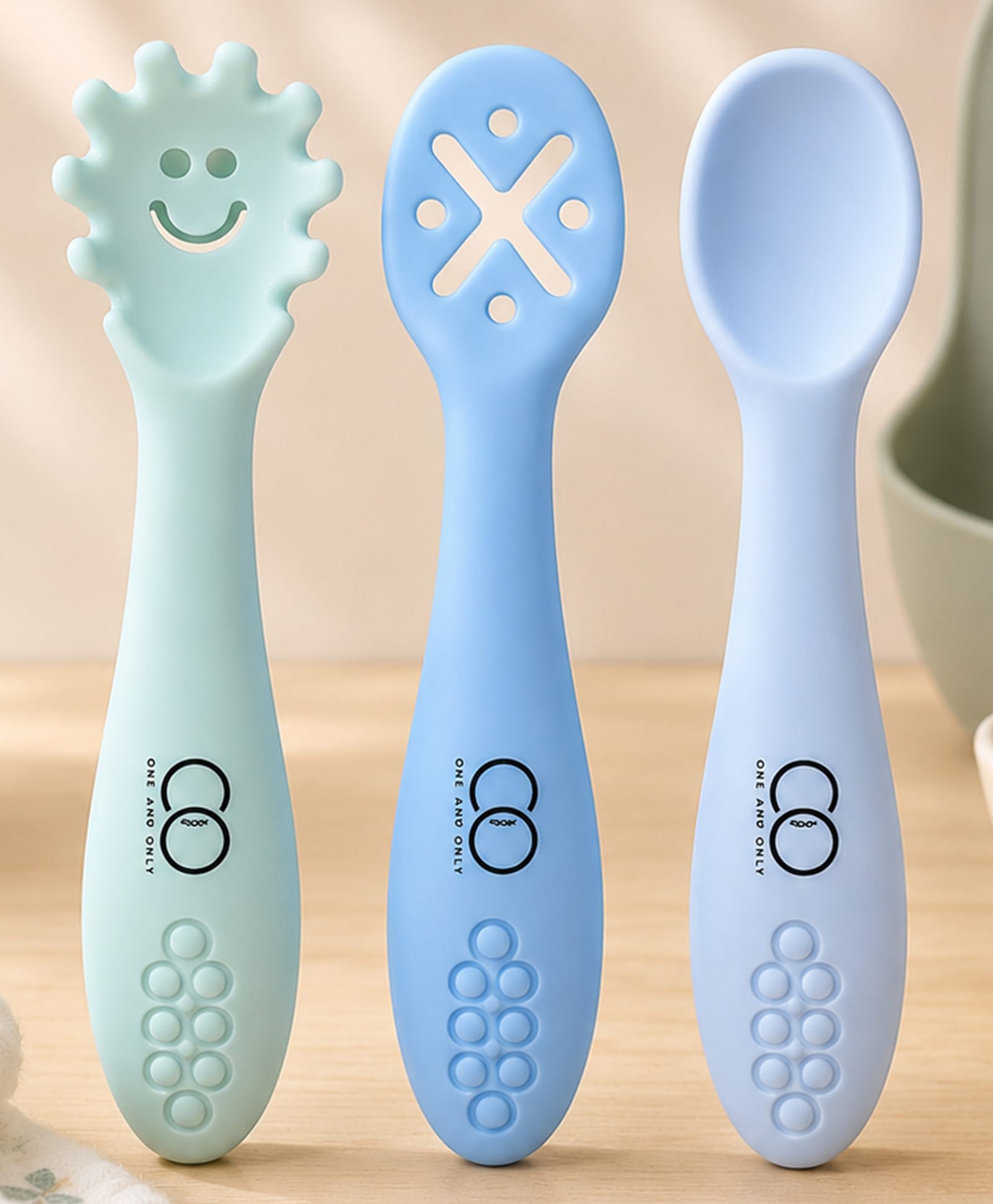 One And Only 3-in-1 Silicone Baby Feeding Spoon Set |Twist, Mash & Scoop Design, Easy Grip Ergonomic Handle, Soft on Gums, Non-Sticky, BPA Free Food Grade Silicone for Feeding & Self-Feeding-picture-13