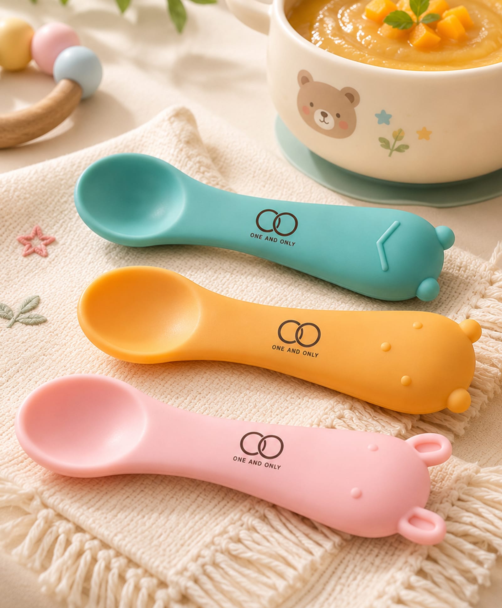 one and only Silicone Spoon for Baby Feeding Set of 3, Toddler Friendly Soft Silicone Spoons, Non-Sticky, Easy Grip Handle, BPA & Phthalates Free, Designed for Tiny Mouths, 6+ Months-picture-24
