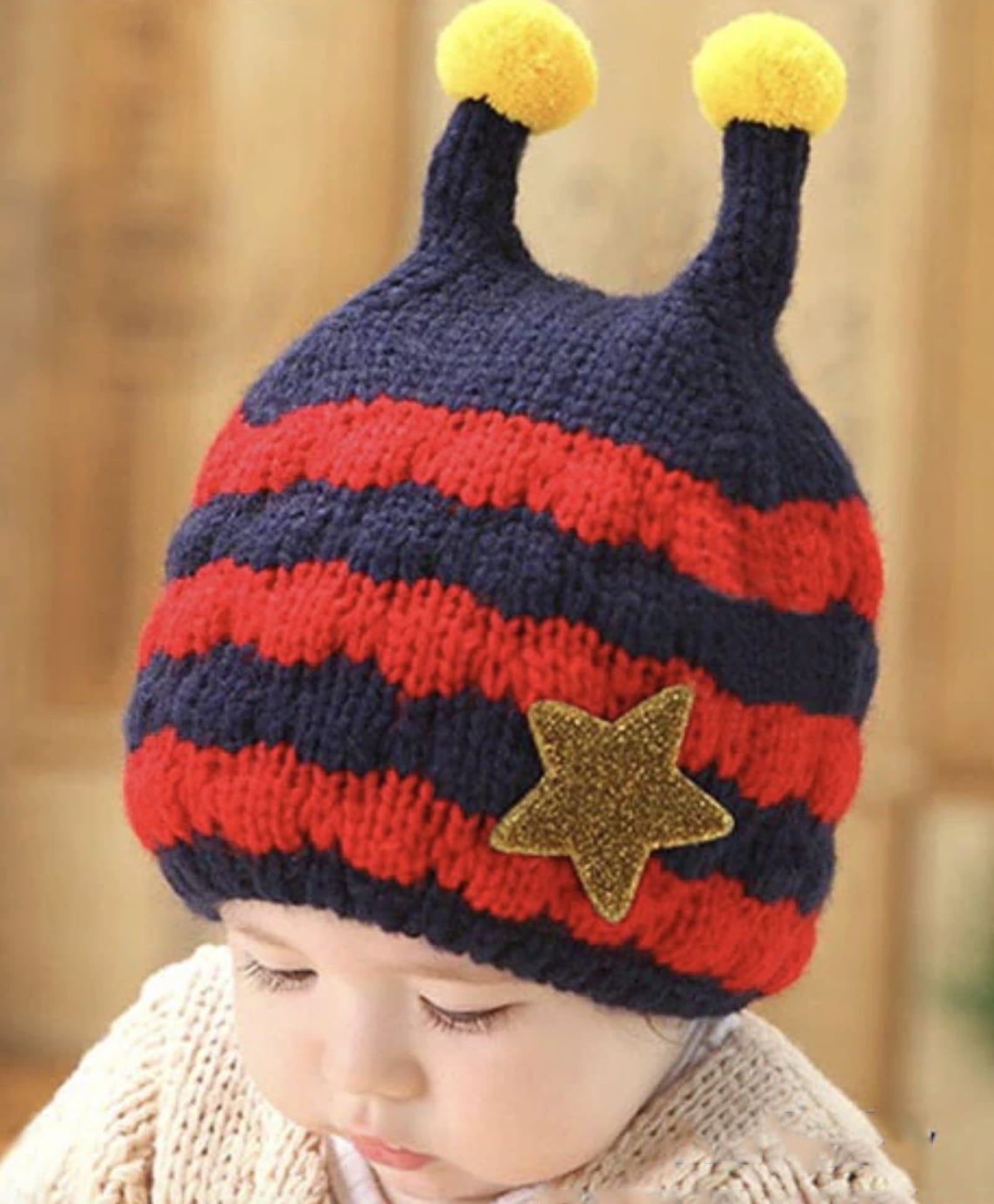 Flaunt Chic Woollen Blend Knit Striped Cap - Red - Circumference - 42 Cm-picture-14