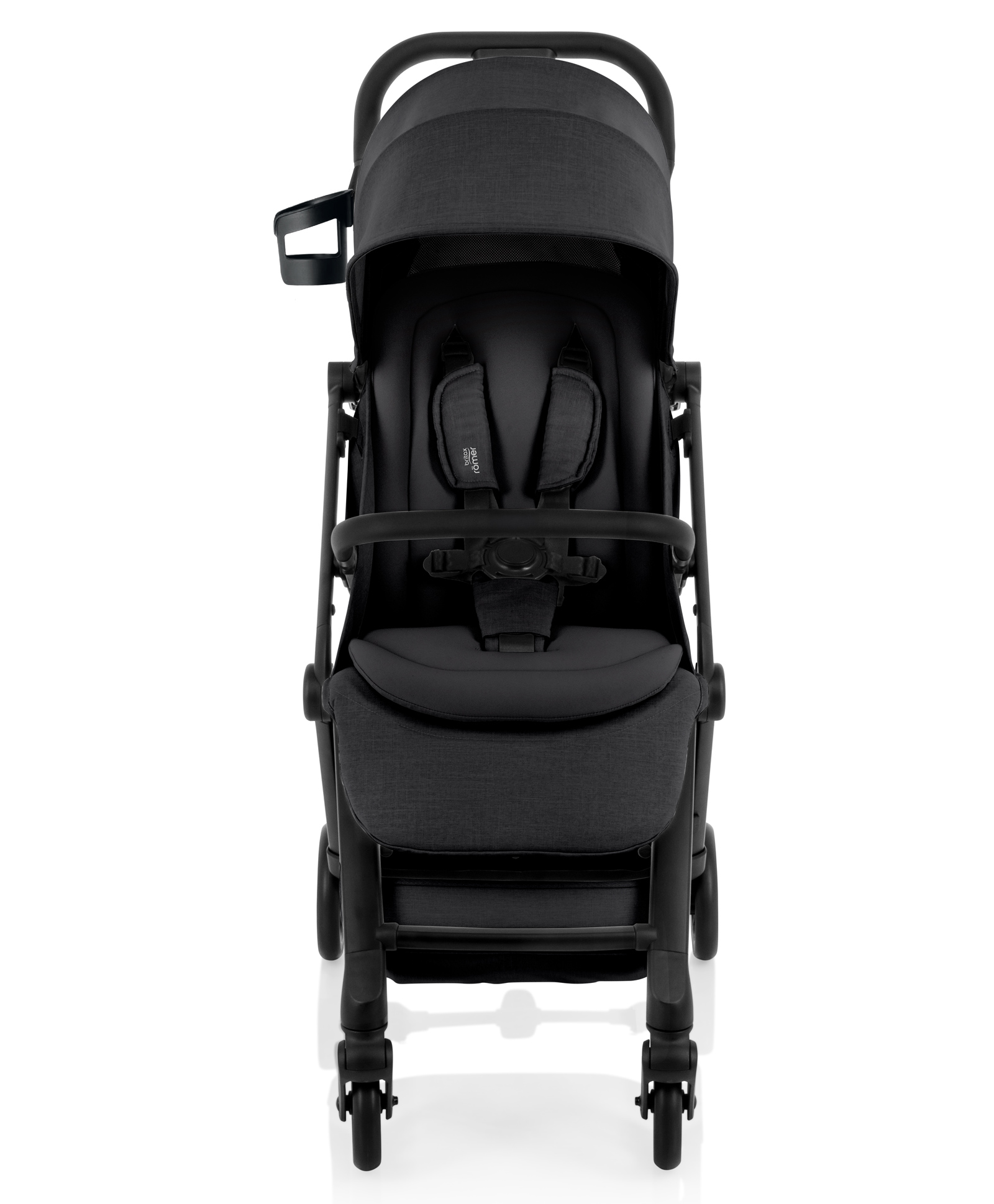 Britax Flylite Cabin Approved Lightweight Compact Stroller With One Hand Auto Fold & Extra Large Extendable Canopy - Black