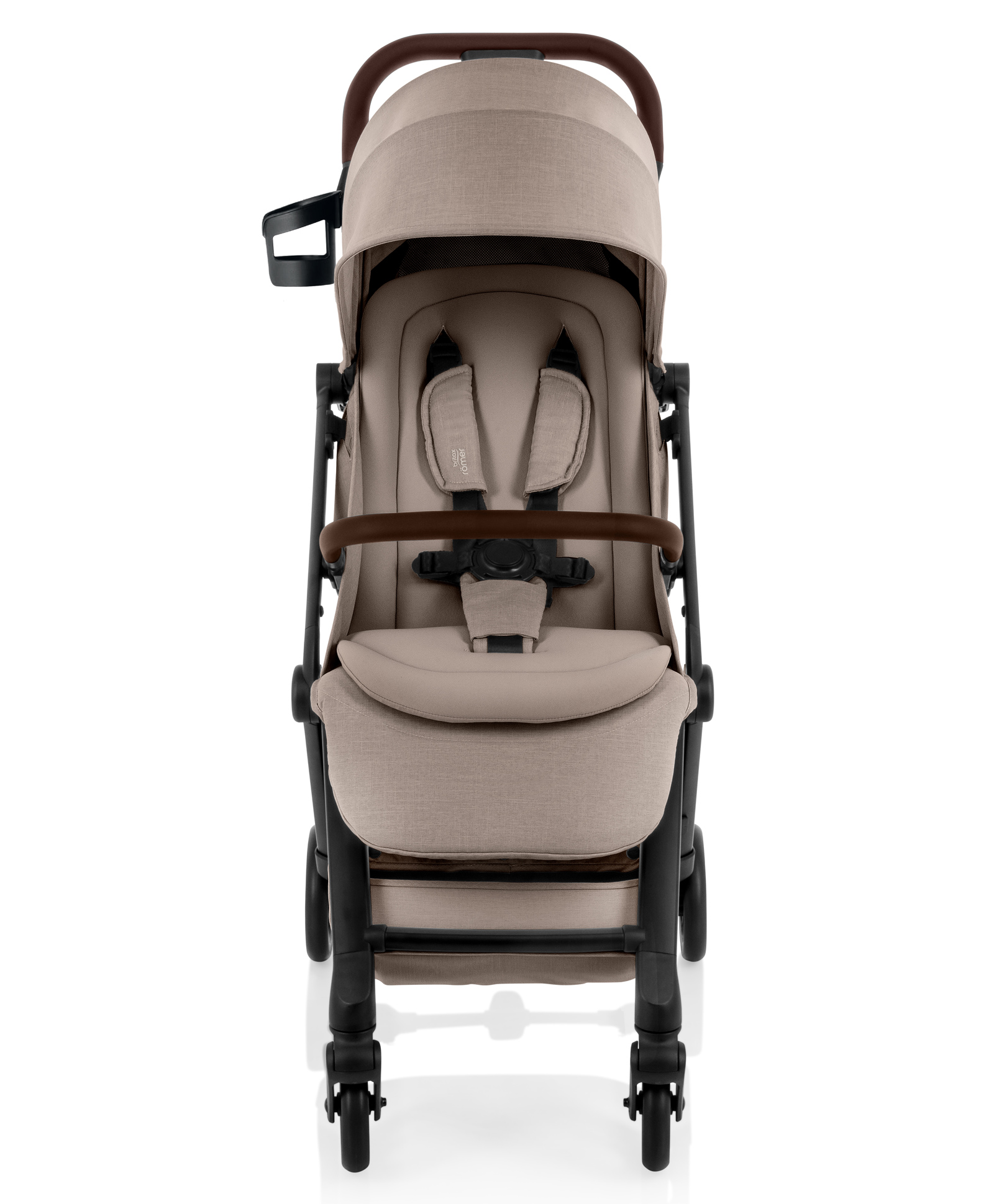 Britax Flylite Cabin Approved Lightweight Compact Stroller With One Hand Auto Fold & Extra Large Extendable Canopy - Beige