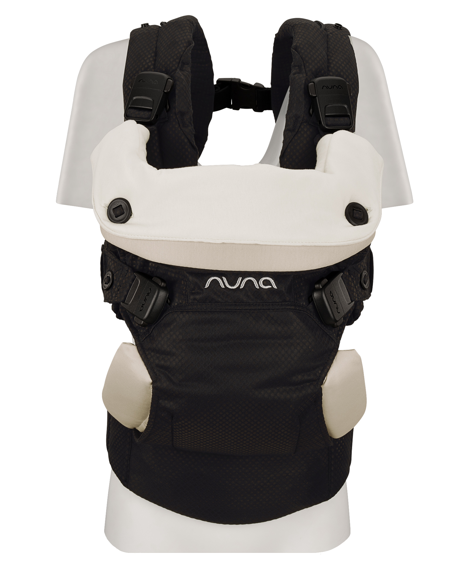 Nuna CUDL Clik 4-in-1 Ergonomic Baby Carrier with Magnetic Buckles, Breathable Mesh & Padded Waist Support Black