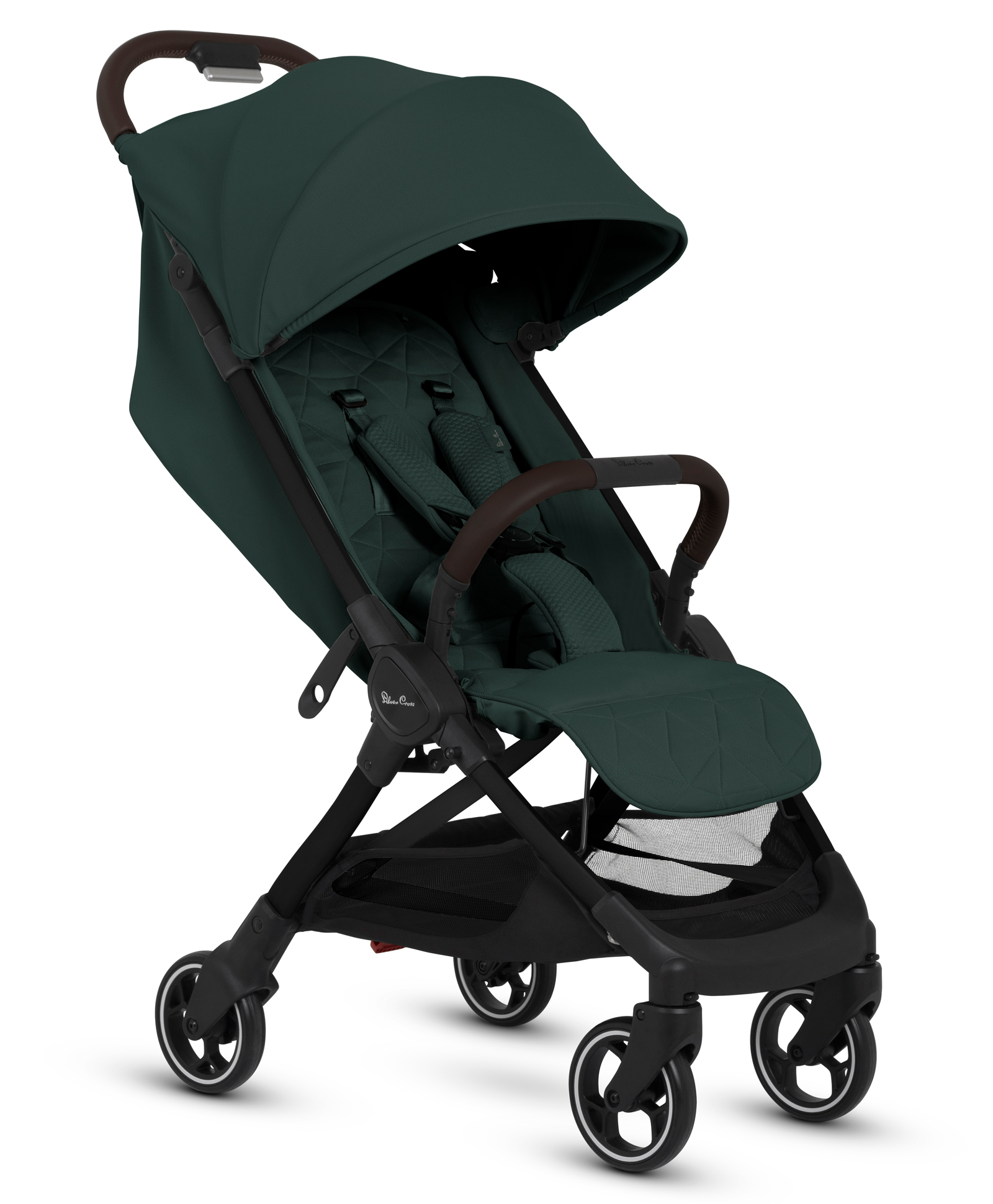 Silver Cross Clic Cabin Friendly Stroller With One Hand Fold, Flat Reclining Seat, Includes Rain Cover, 2 Years Warranty Pram - Dark Green-picture-13