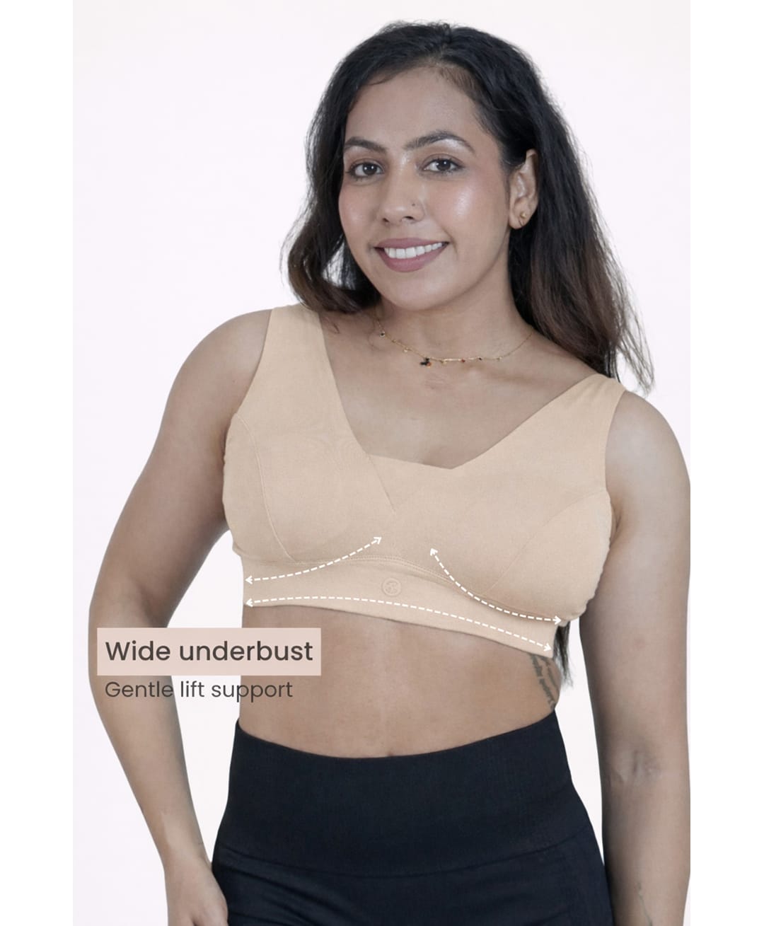 Zelena 92% Modal 8% Elastane Knitted Solid Nursing Feeding Thin Padded Bra - Light Skin-image-14