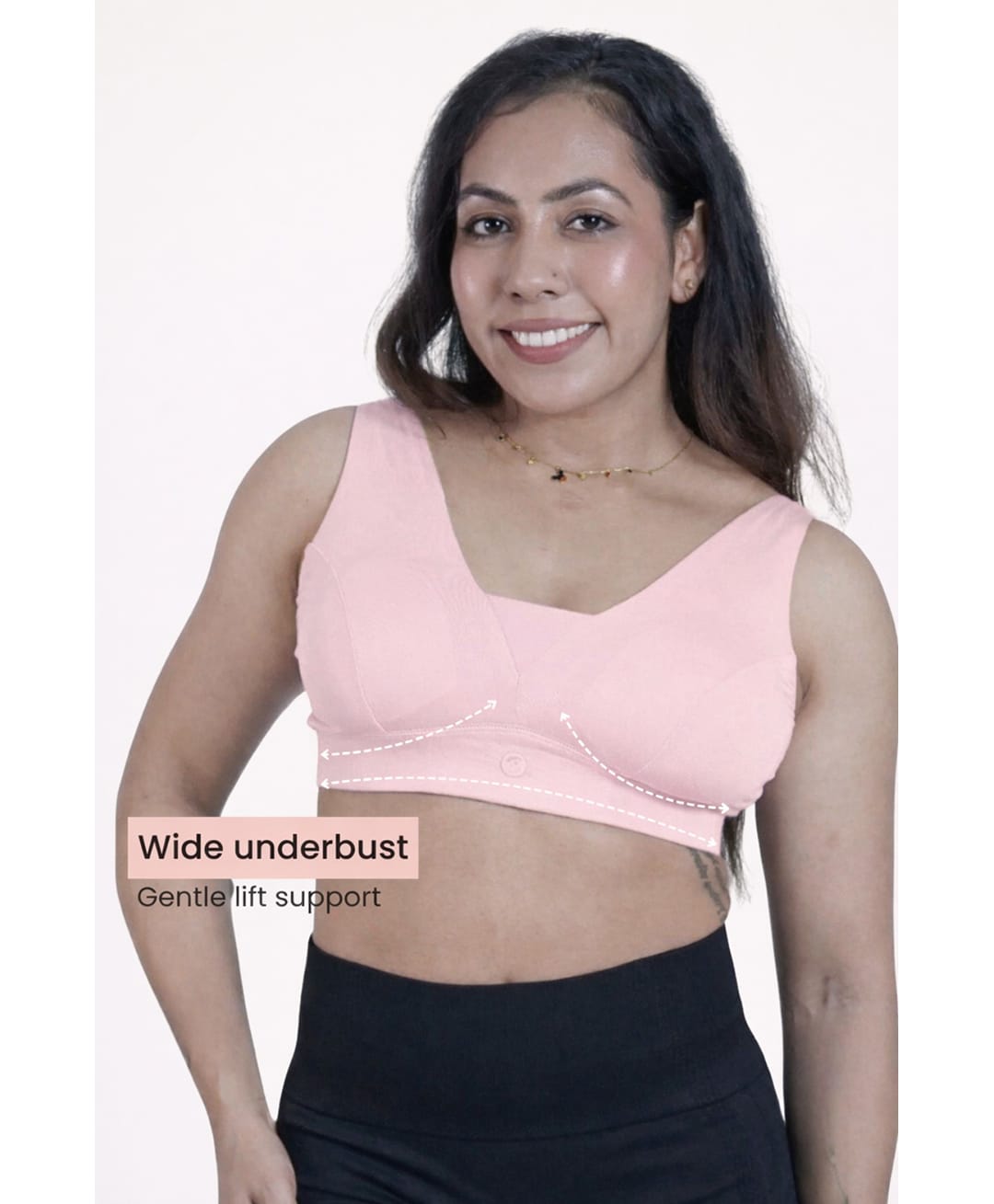 Zelena 92% Modal 8% Elastane Knitted Solid Nursing Feeding Thin Padded Bra - Light Pink-image-31