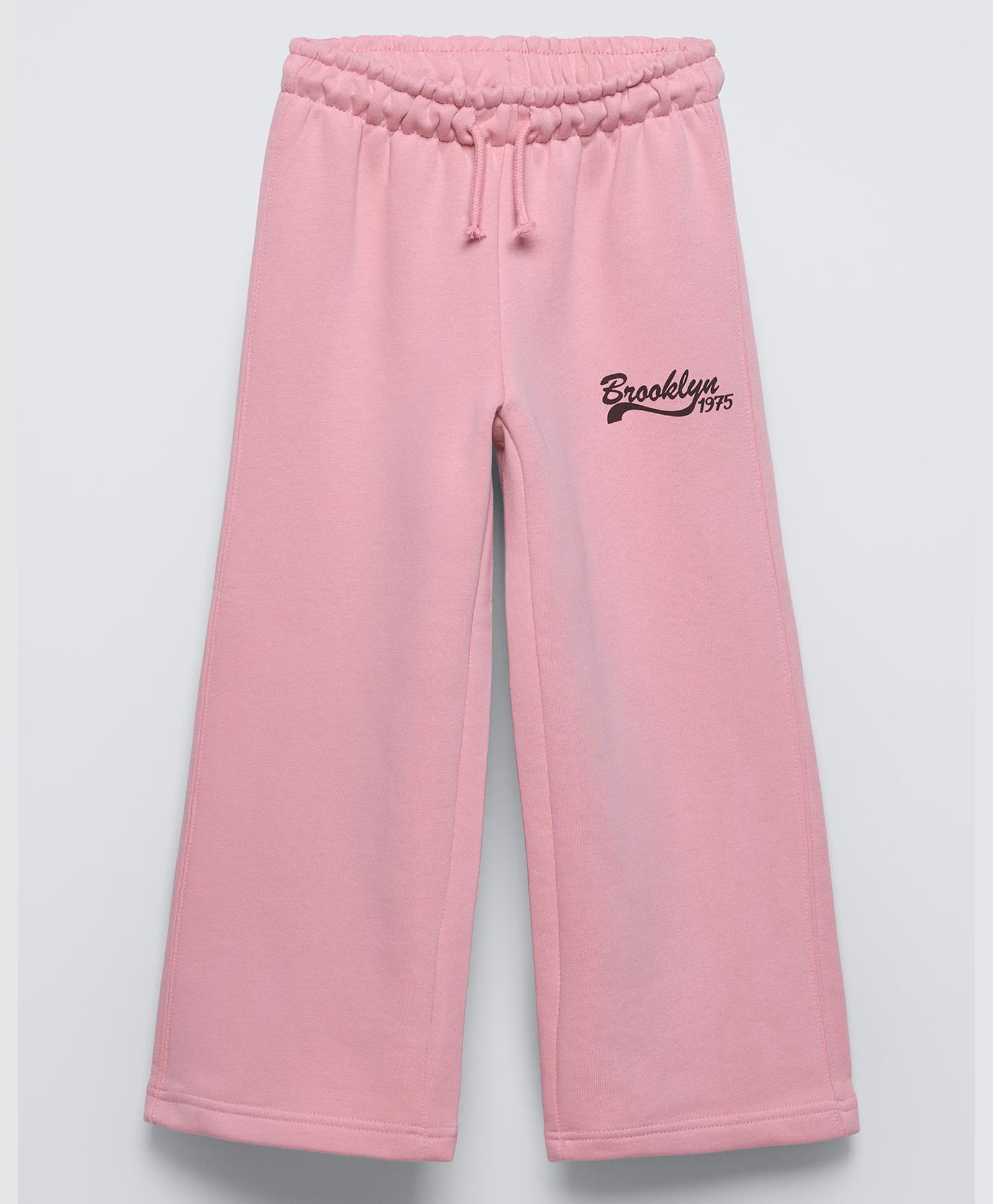 ALAN JONES Cotton Blend Knit New York Text Printed Track Pants With Slit Pocket - Pink-picture-27