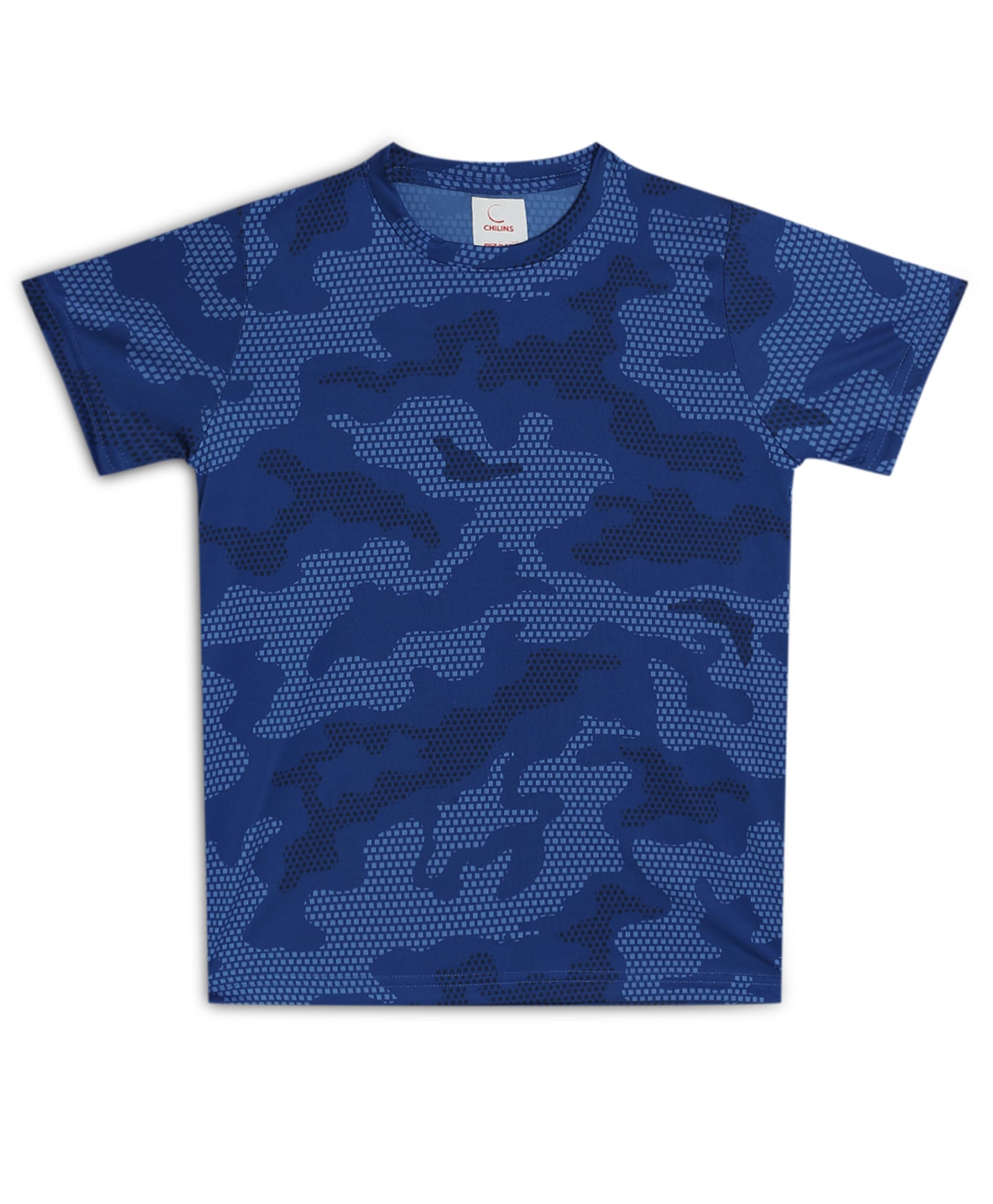 CHILINS Knit Half Sleeves Camouflage Printed Tee - Blue-picture-26