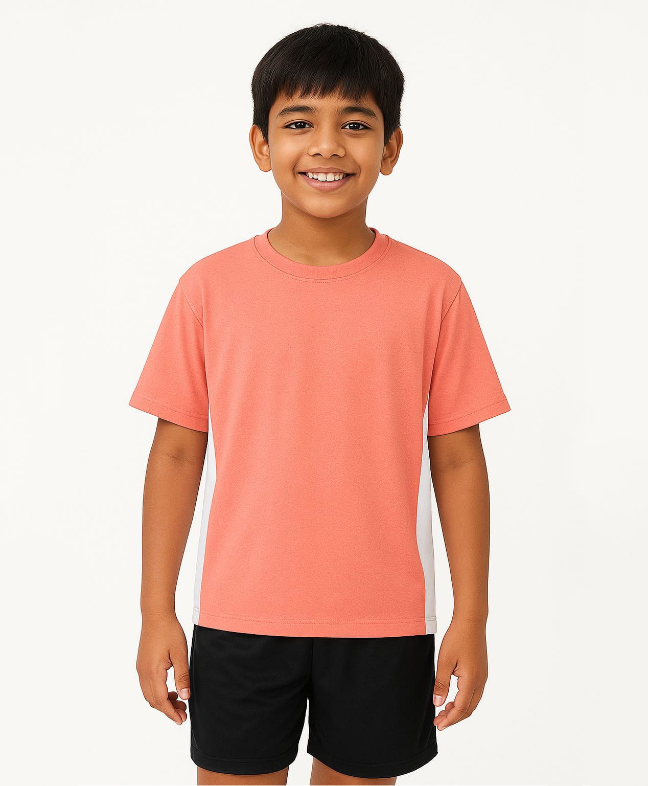 CHILINS Knit Half Sleeves Solid Tee - Pink-picture-31
