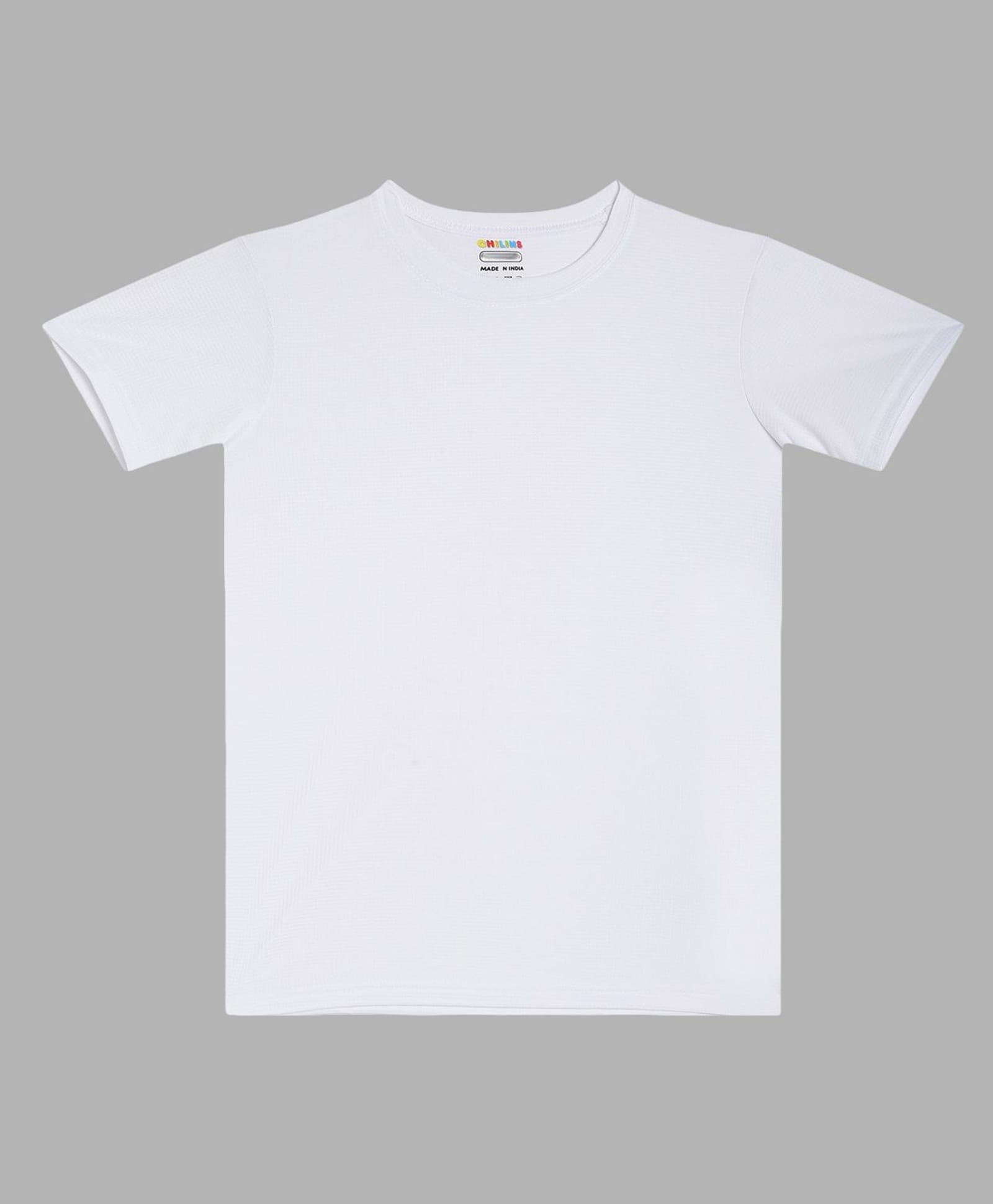 CHILINS Knit Half Sleeves Solid Tee - White-picture-24