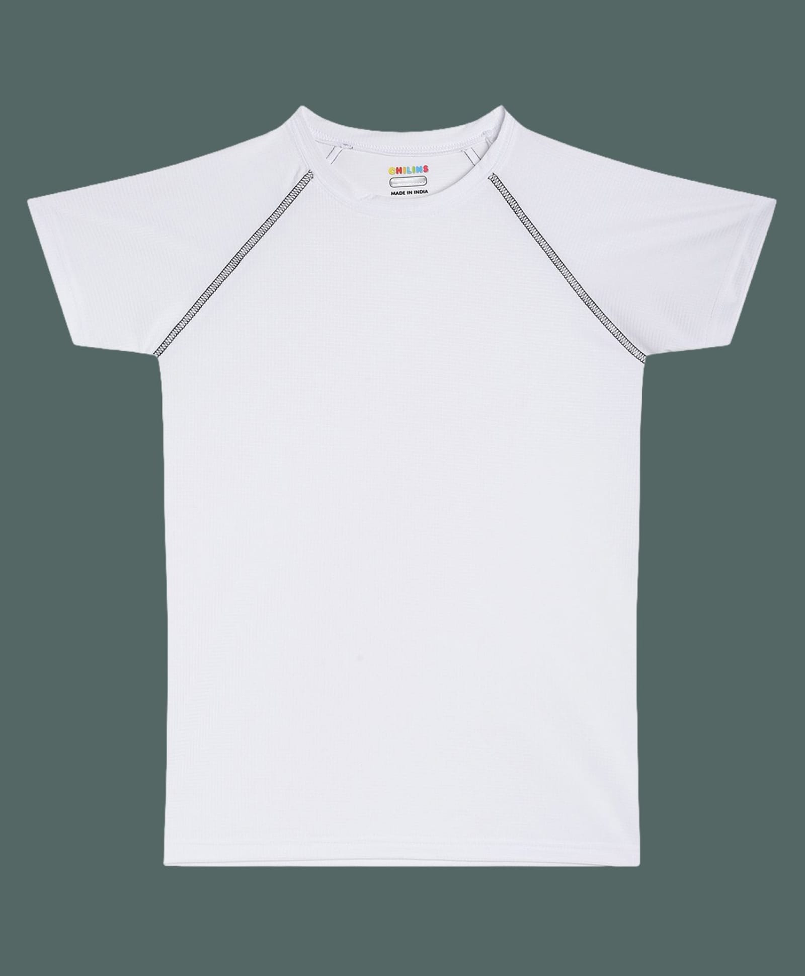 CHILINS Knit Half Sleeves Solid Tee - White-picture-16