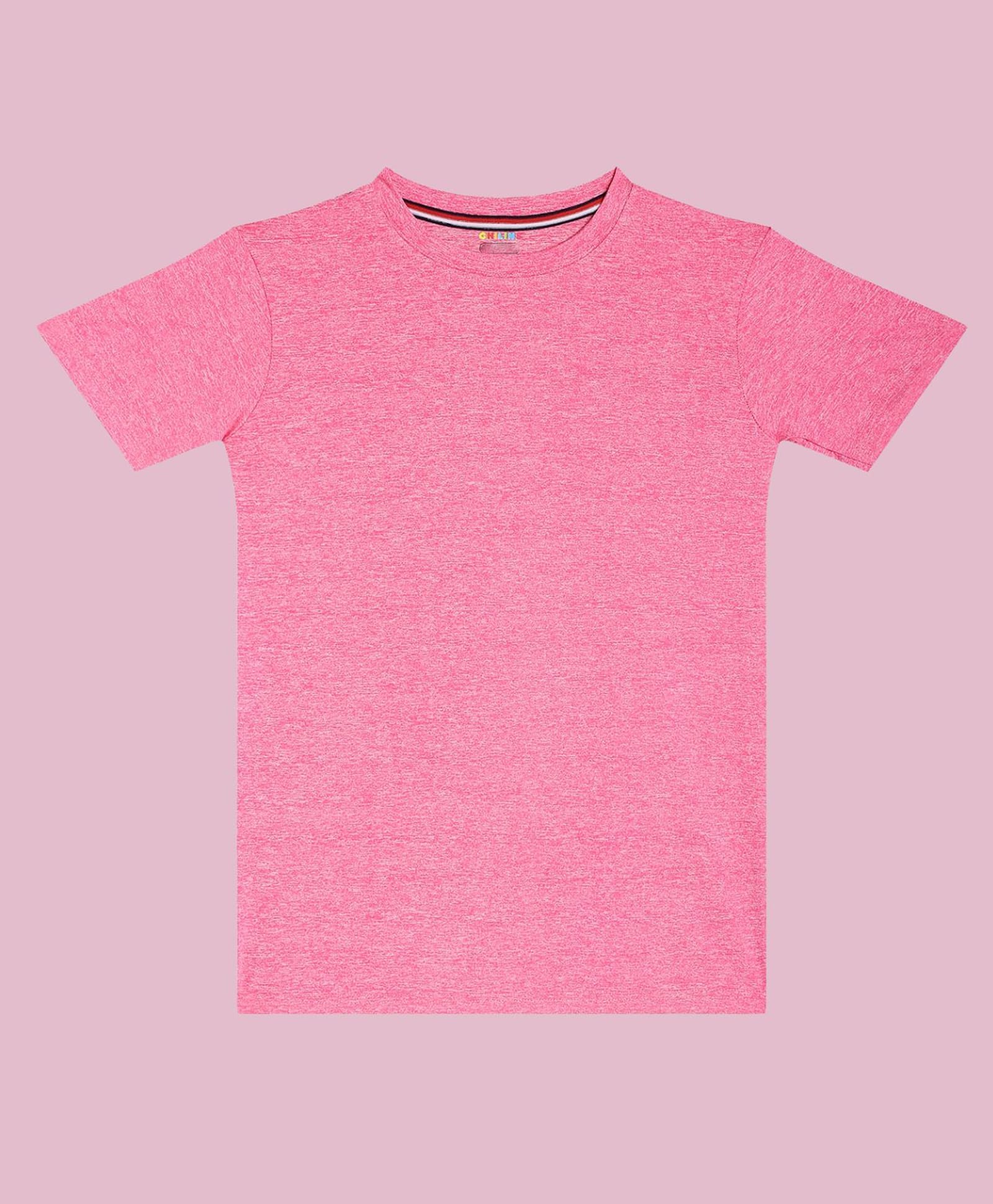 CHILINS Knit Half Sleeves Solid Tee - Pink-picture-26