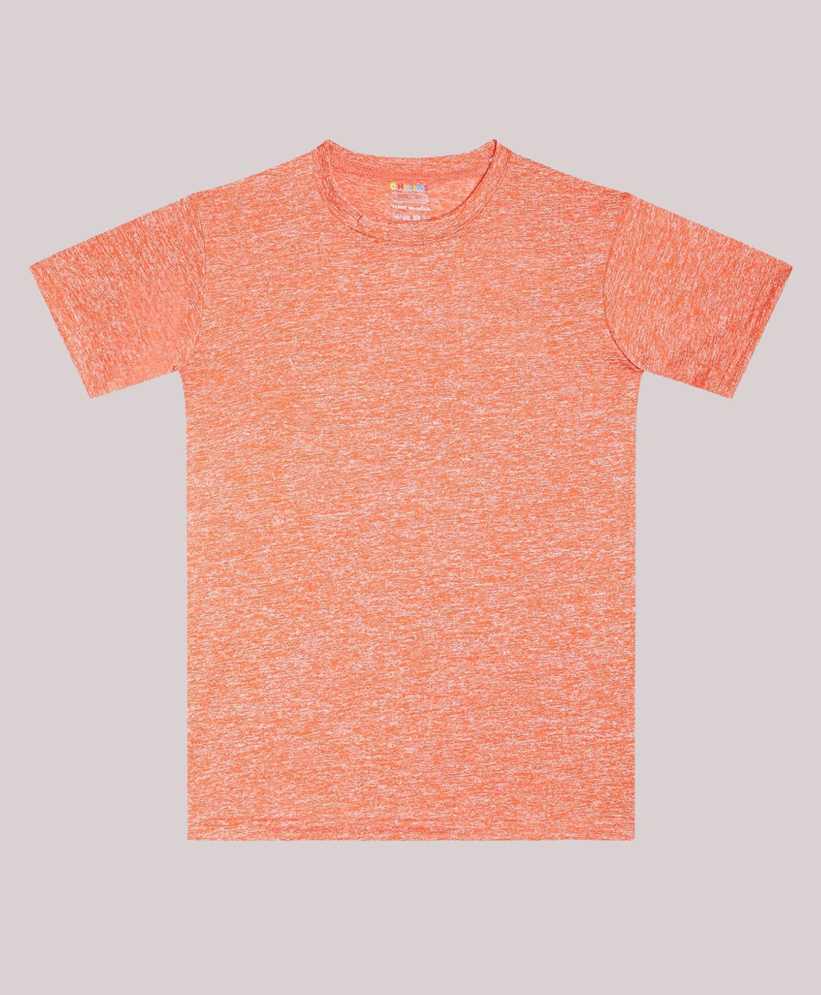 CHILINS Knit Half Sleeves Solid Tee - Orange-picture-38