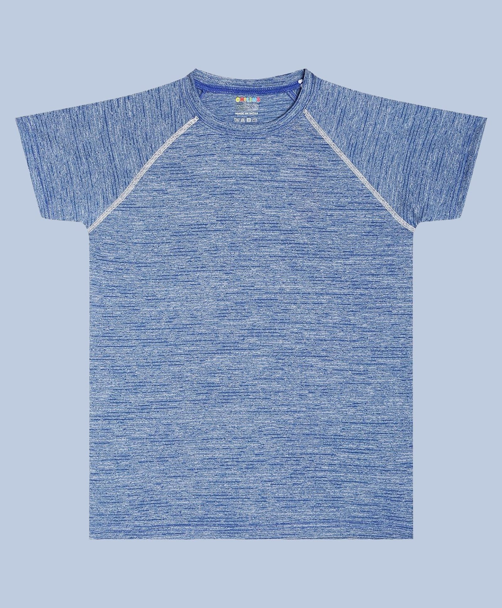 CHILINS Knit Half Sleeves Solid Tee - Aqua Blue-picture-19