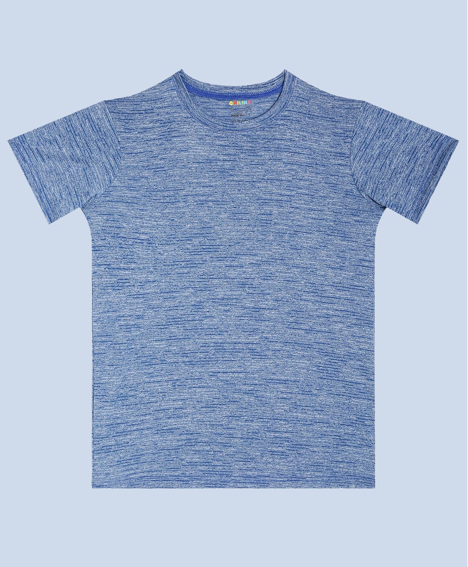 CHILINS Knit Half Sleeves Solid Tee - Aqua Blue-picture-13