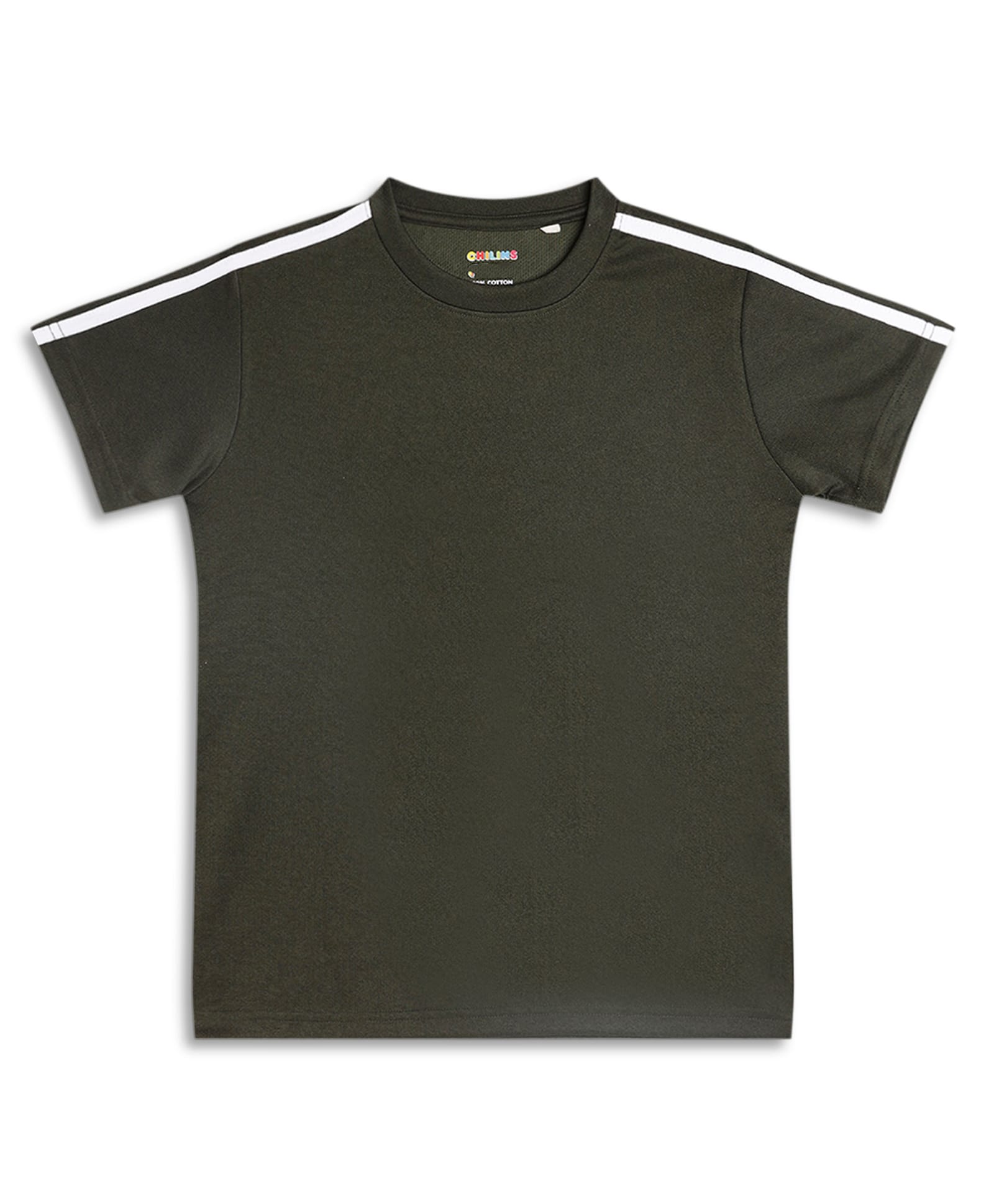 CHILINS Knit Half Sleeves Solid Tee - Dark Green-picture-29