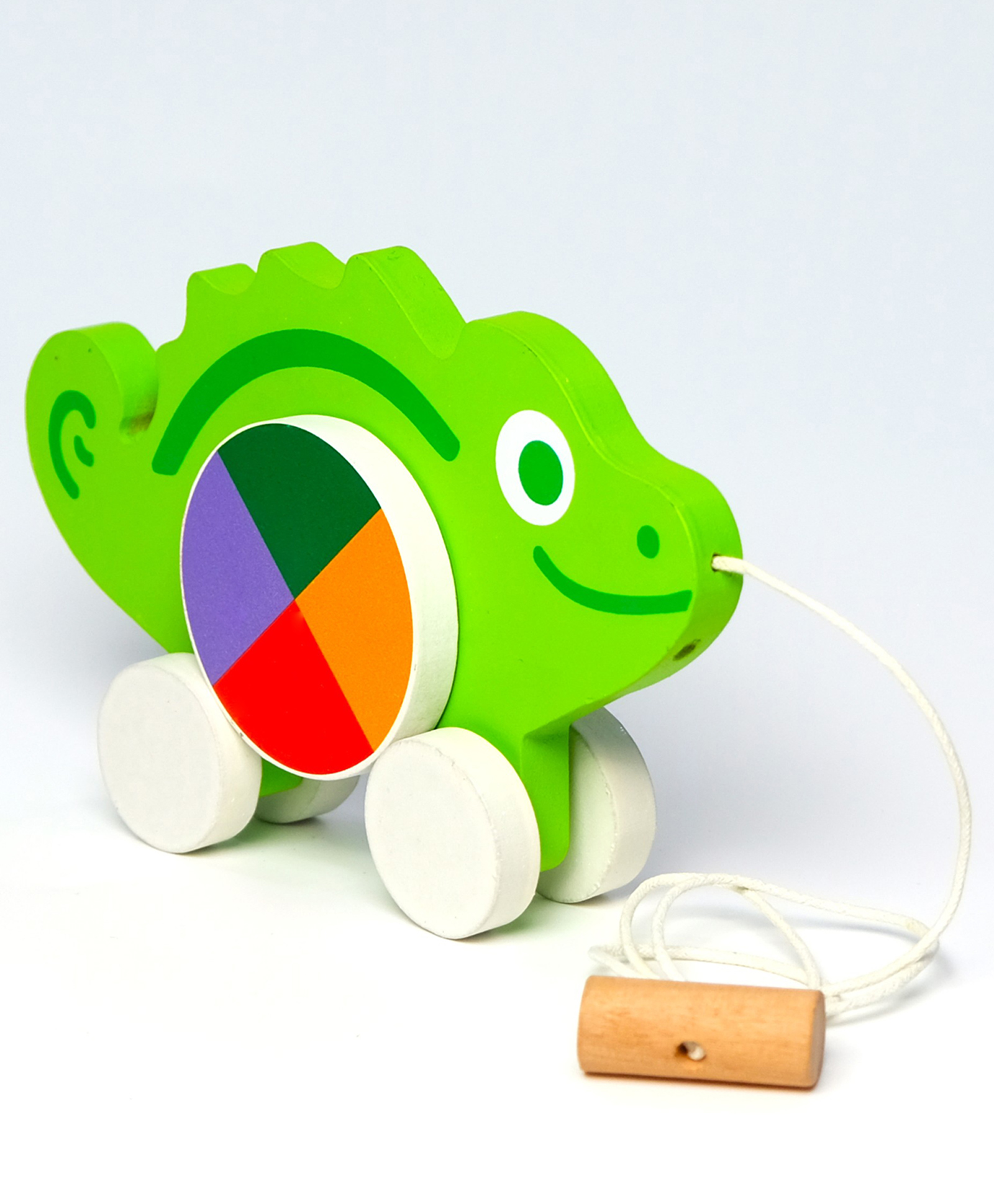 JoyCrate Rainbow Rolly, Pull-Along Chameleon Toy for Crawling and Walking Babies - Multicolor-image-1