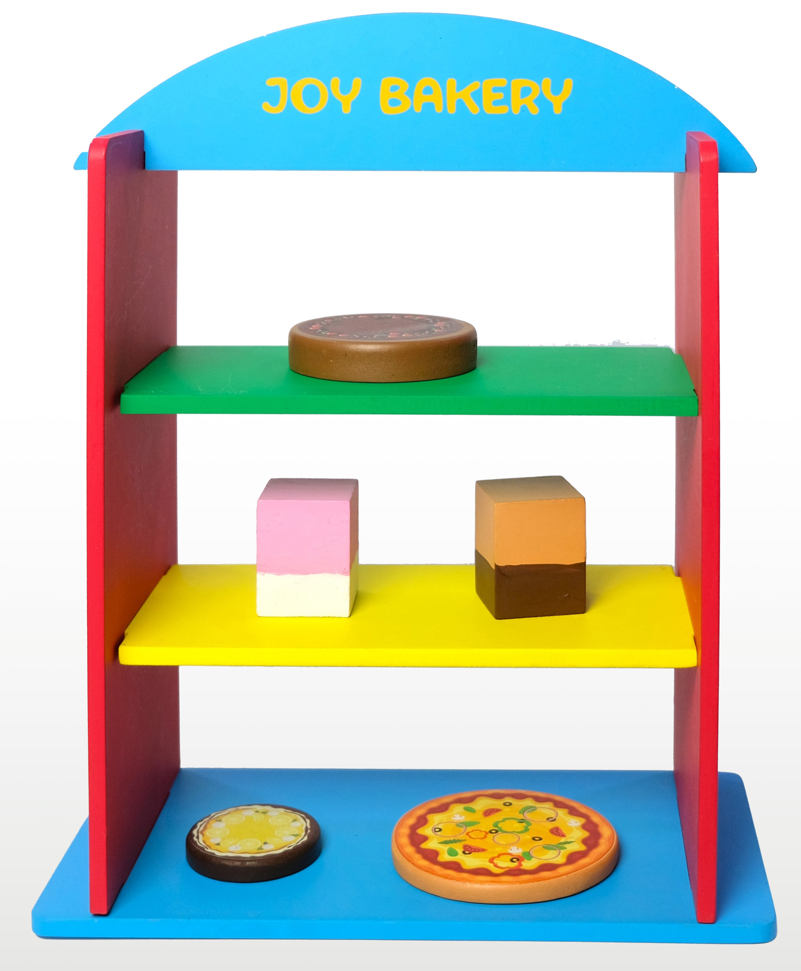 JoyCrate Joy Bakery Pretend Play Set Wooden Bakery Toy Kitchen with Cakes & Pastries for Kids-image-2
