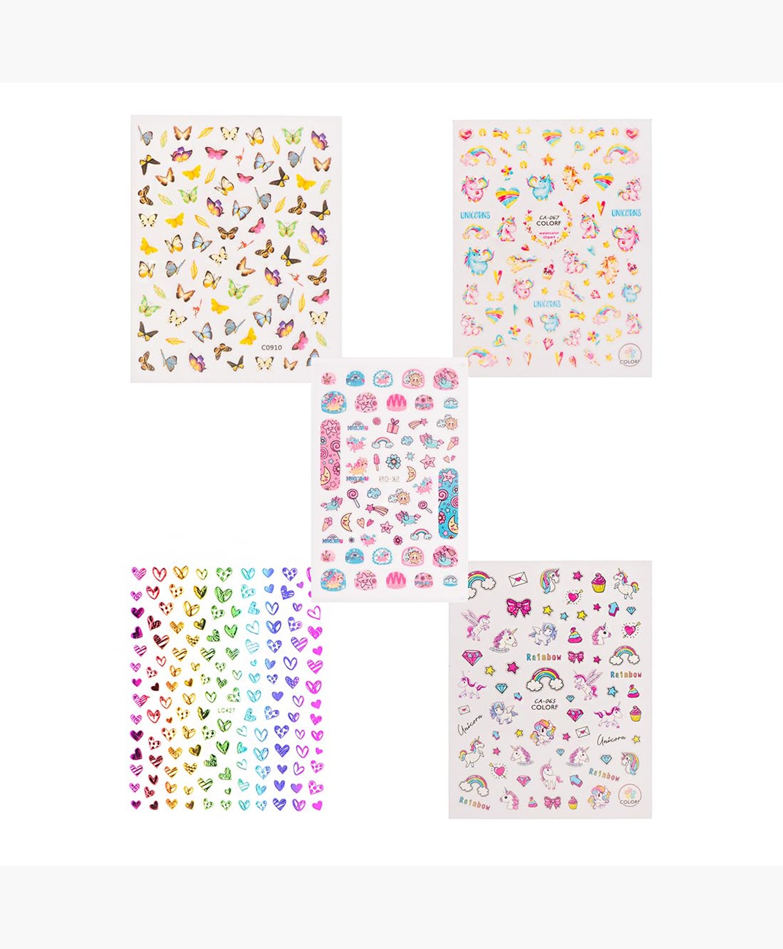 Yellow Chimes Nail Stickers(YCFJNLS-02RAINBOW-C-MC)-picture-27