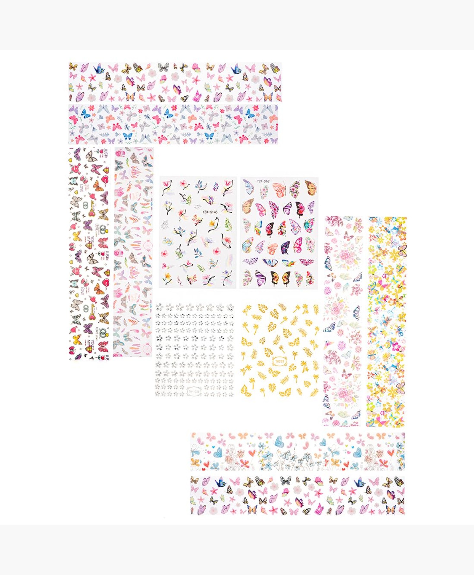 Yellow Chimes Nail Stickers(YCFJNLS-05BRTGLF-C-MC)-picture-26