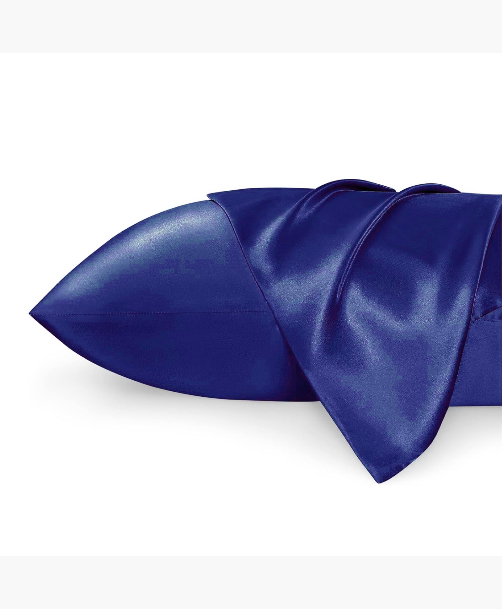 Mush BePlush Collection Satin Pillow Cover Set of 2 with Envelope Closure and 3 Satin Scrunchies | Silk Pillow Cover for Hair and Skin Care| Hair & Skin Care Gift Combo | 400TC | Navy Blue-image-16