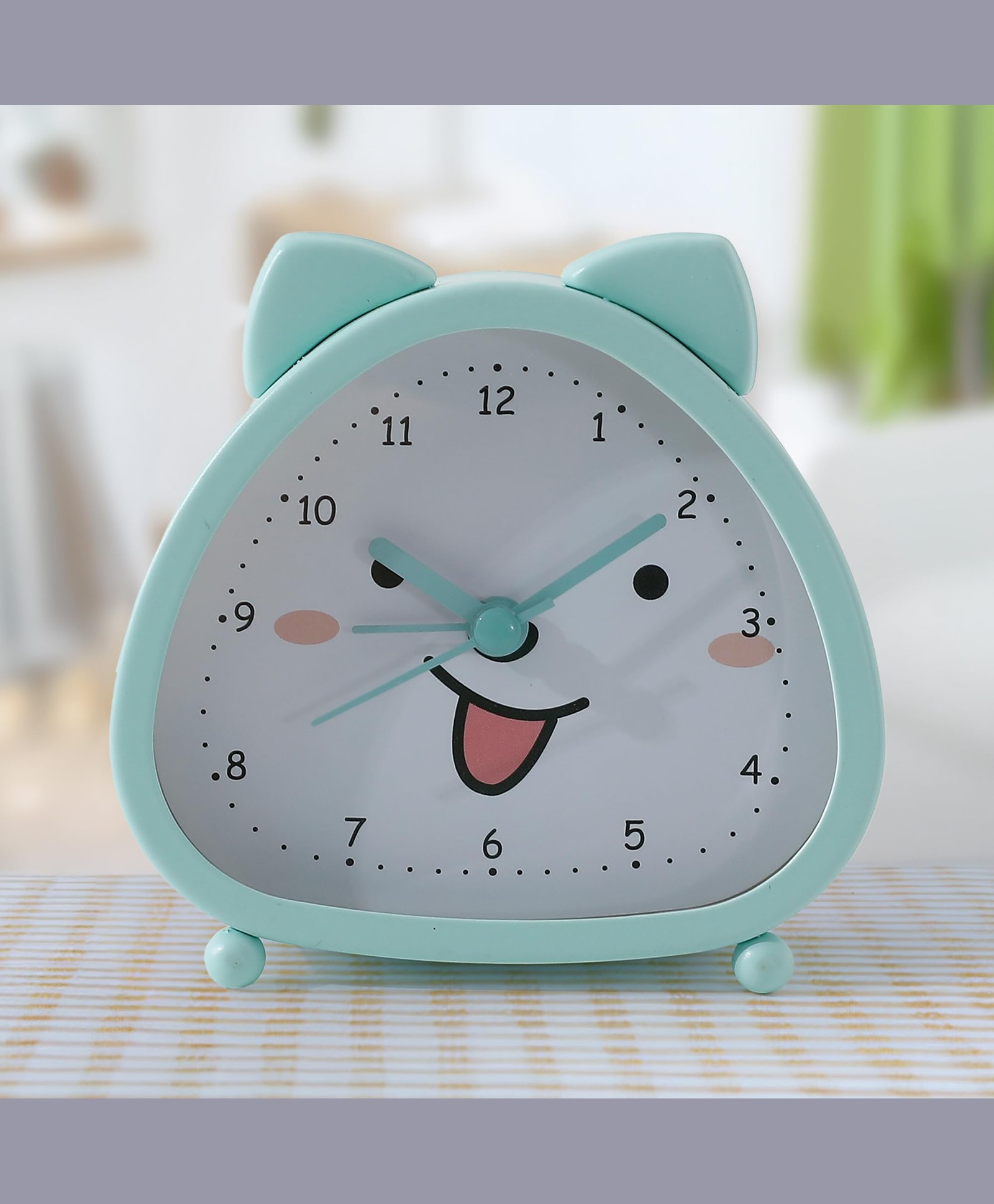 The Better Home Alarm Clock (10cm) | Alarm Clock for Students | Mini Alarm Clock for Kids | Loud Alarm Clock for Heavy Sleepers | Alarm Clock for Bedroom |Cat Ears Table Clock for Study Table - Blue-picture-35
