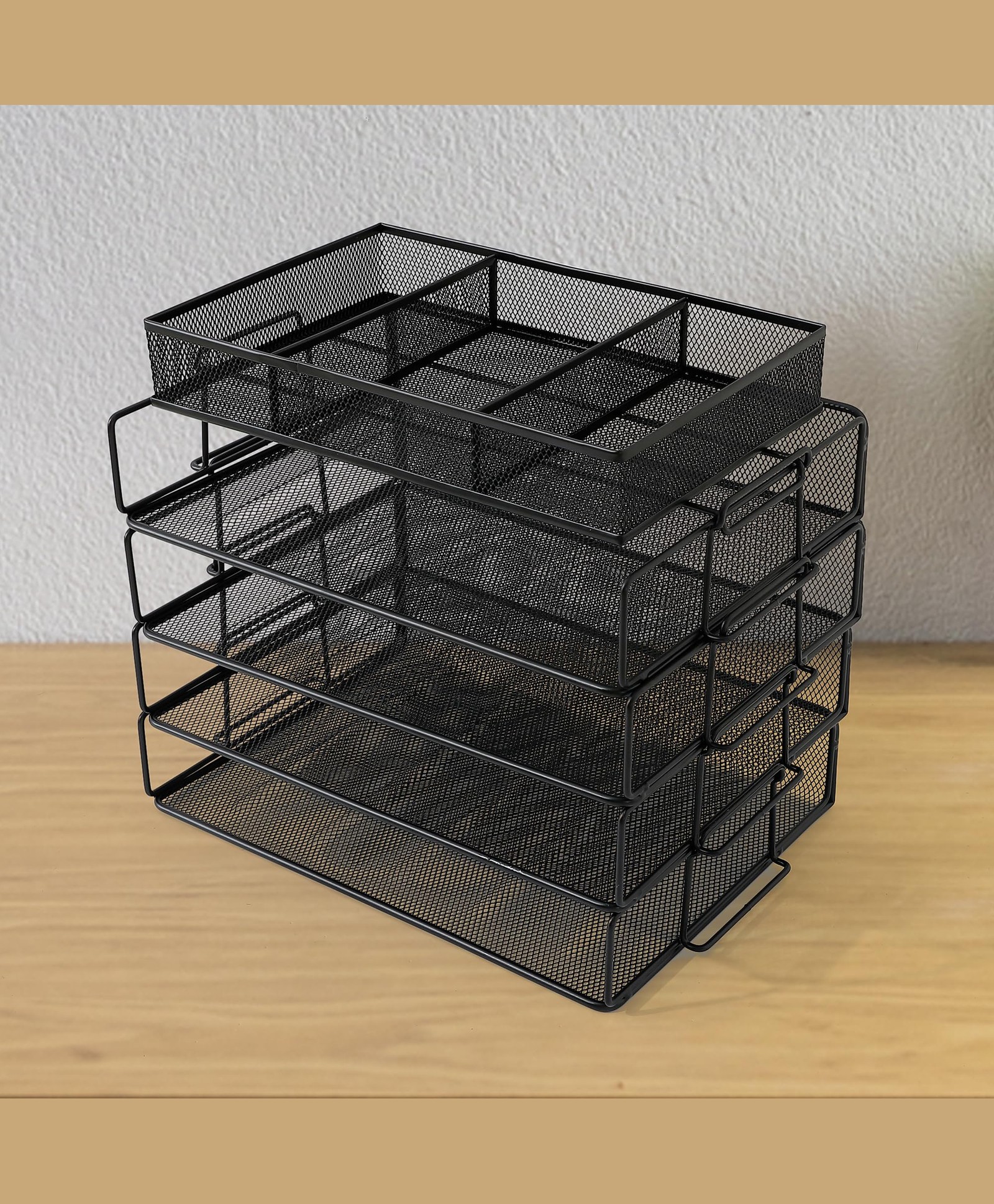5 Layer Magazine Organiser Tray-T52005-Black-image-36
