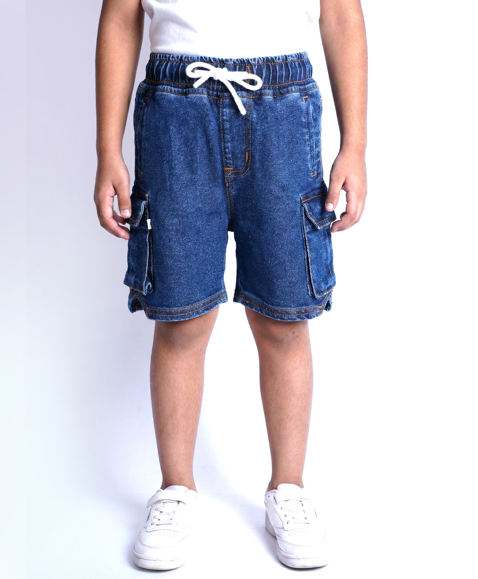 PURPLE UNITED KIDS Denim Woven Regular Fit Solid Shorts - Navy Blue-picture-37