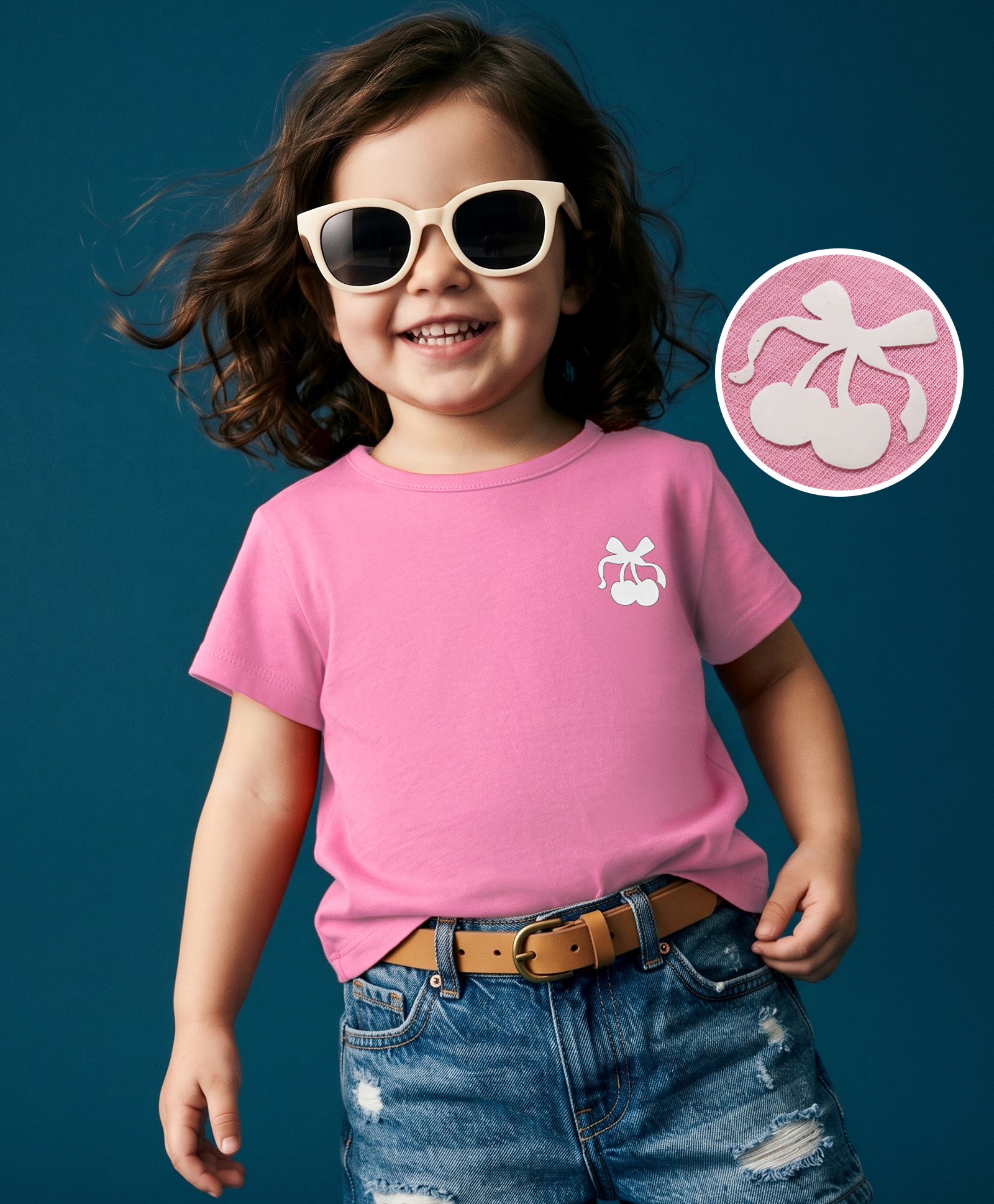 Kookie Kids India Cotton Knit T-Shirt Round Neck Half Sleeves Light Pink 18-24 Months with Cherry Print-picture-23