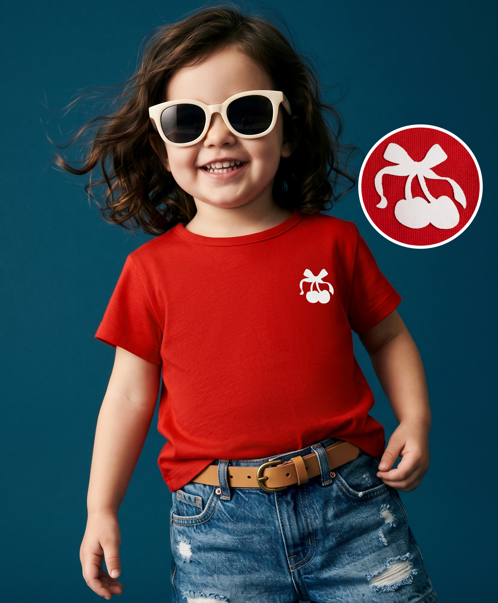 Kookie Kids Cotton Knit T-Shirt with Cherry Graphic Red Cherry Print 18-24 Months-image-44