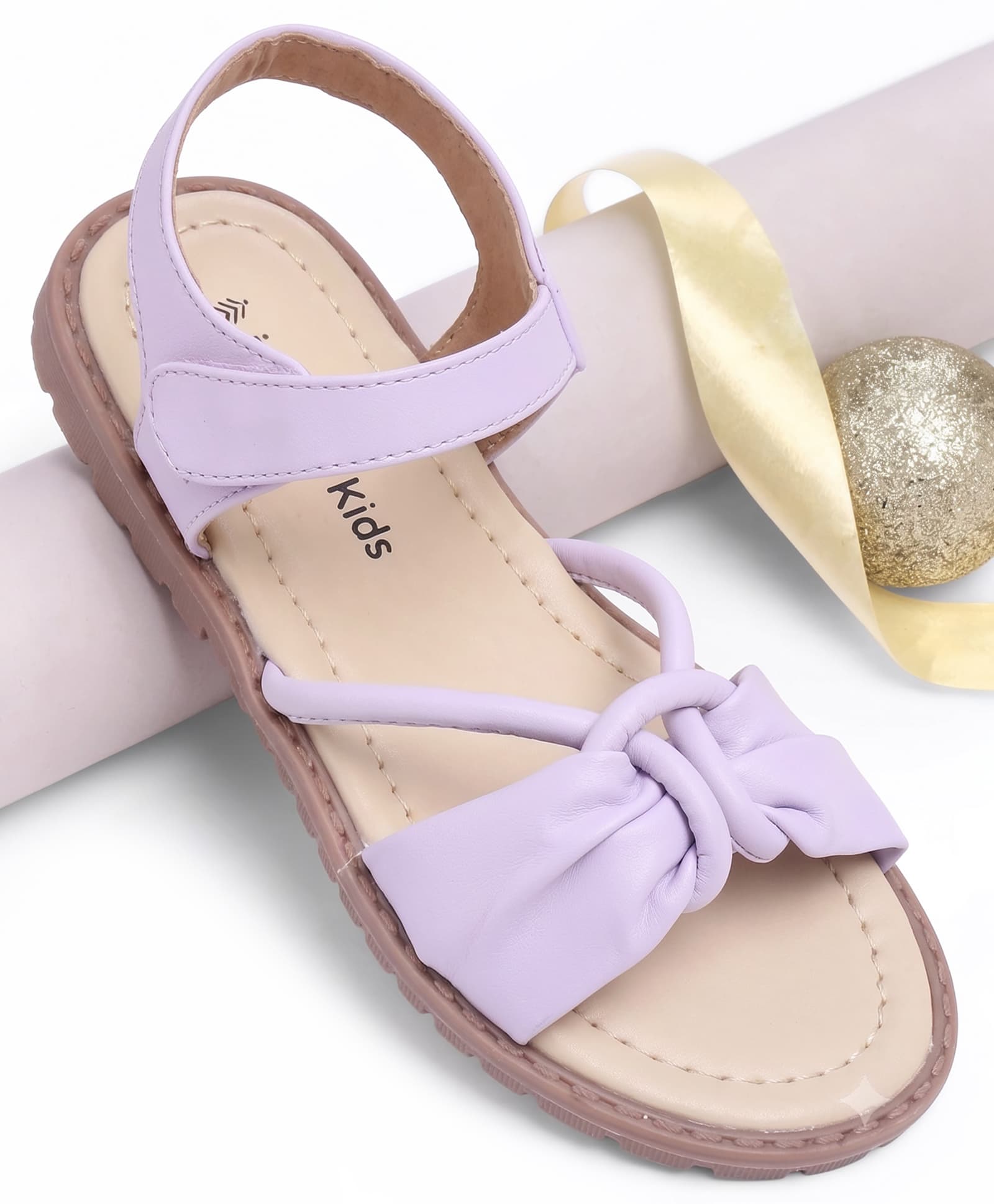 Pine Kids Solid Colour Velcro Closure Sandals - Purple-picture-24