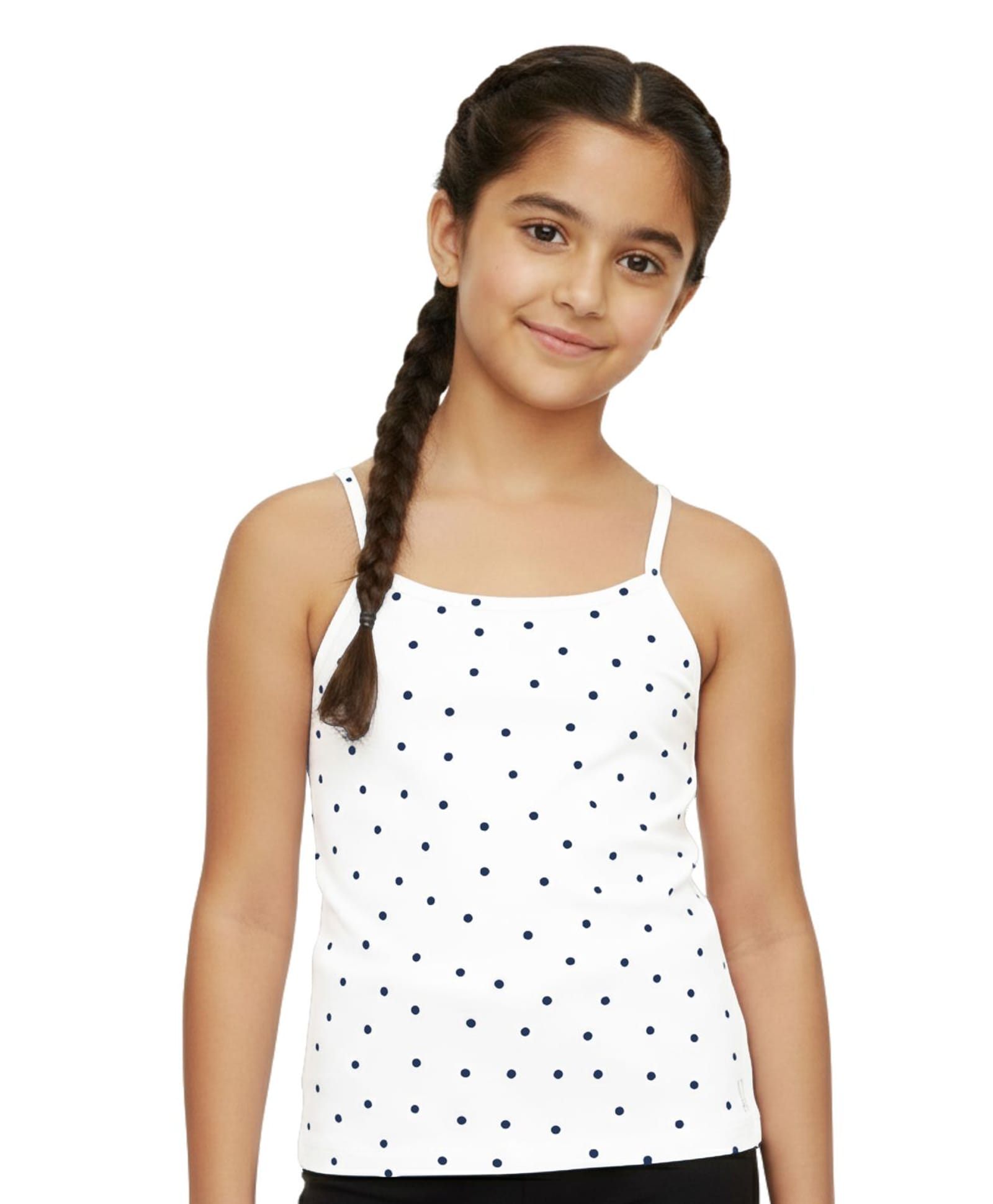 Plan B Cotton Knit Sleeveless Polka Dots Printed Padded Camisole - White-picture-19