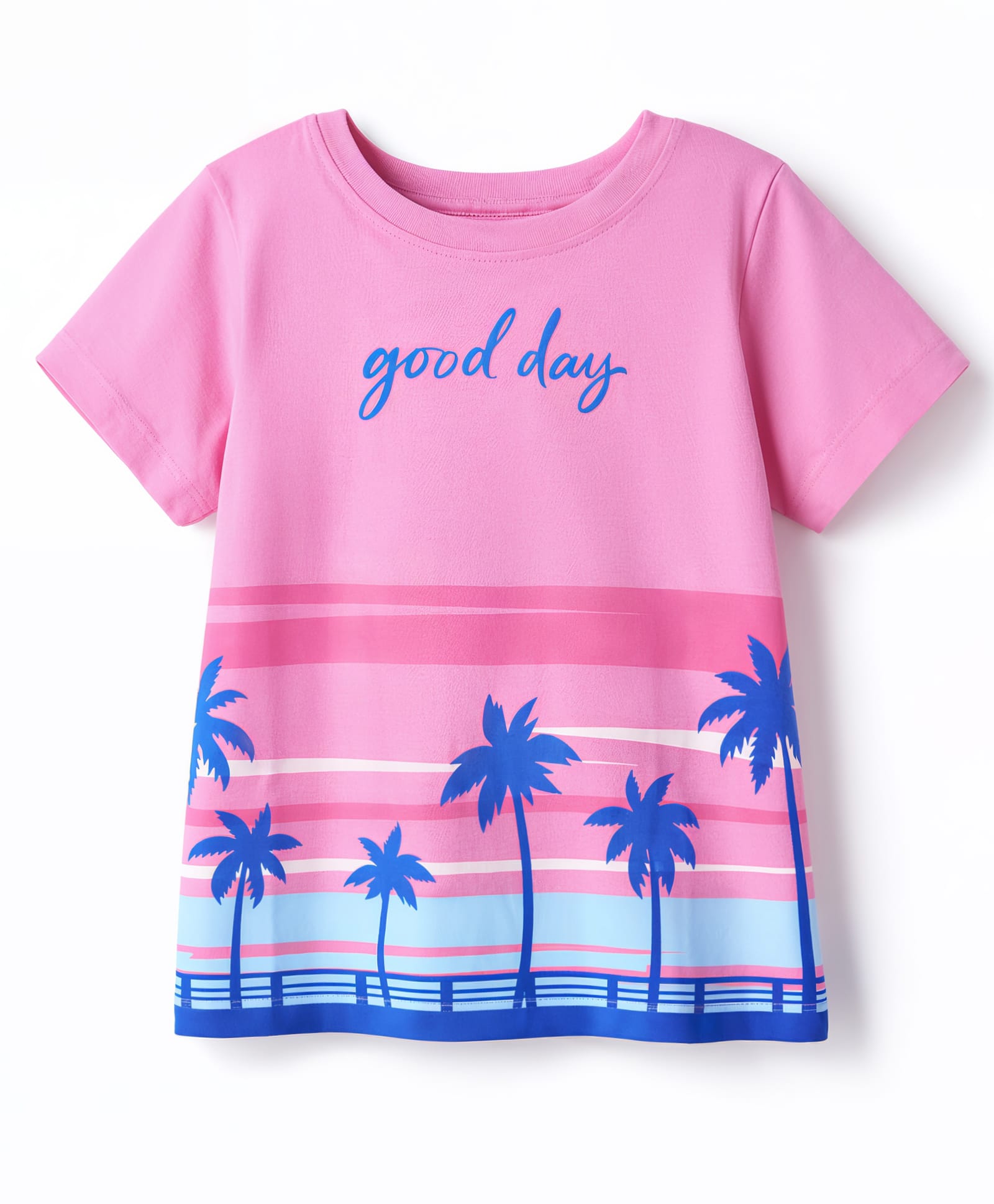 Pine Kids Cotton Knit T-Shirts Round Neck Half Sleeves Pink 6-7 Years-image-28