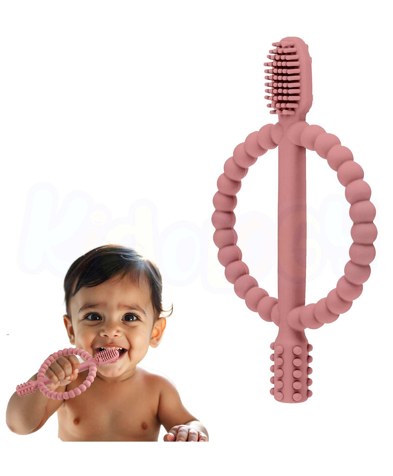 Kidology Silicone Baby Toothbrush Teether with Easy-Grip Handle (0 to 24 Months)-image-23