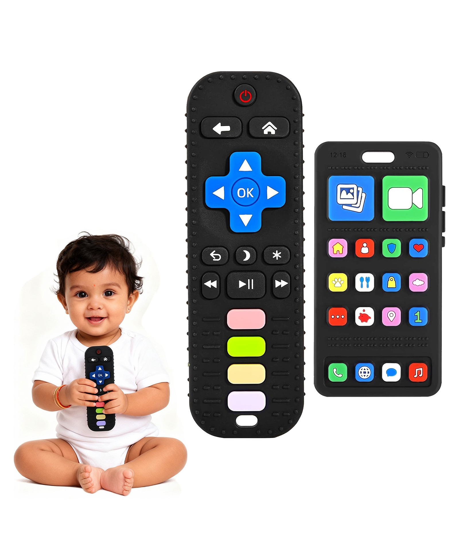Kidology Silicone Remote-Shaped Baby Teether (3 to 18 Months)-picture-16